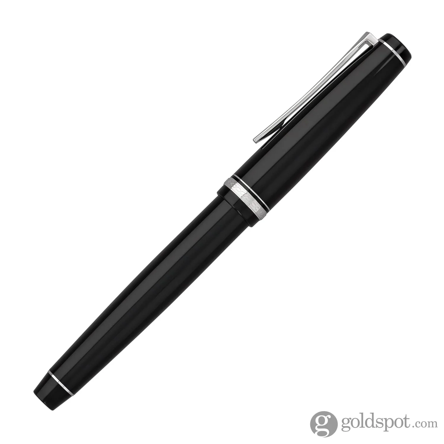 Pilot Falcon Fountain Pen in Black & Rhodium - Soft Flexible - Image 5