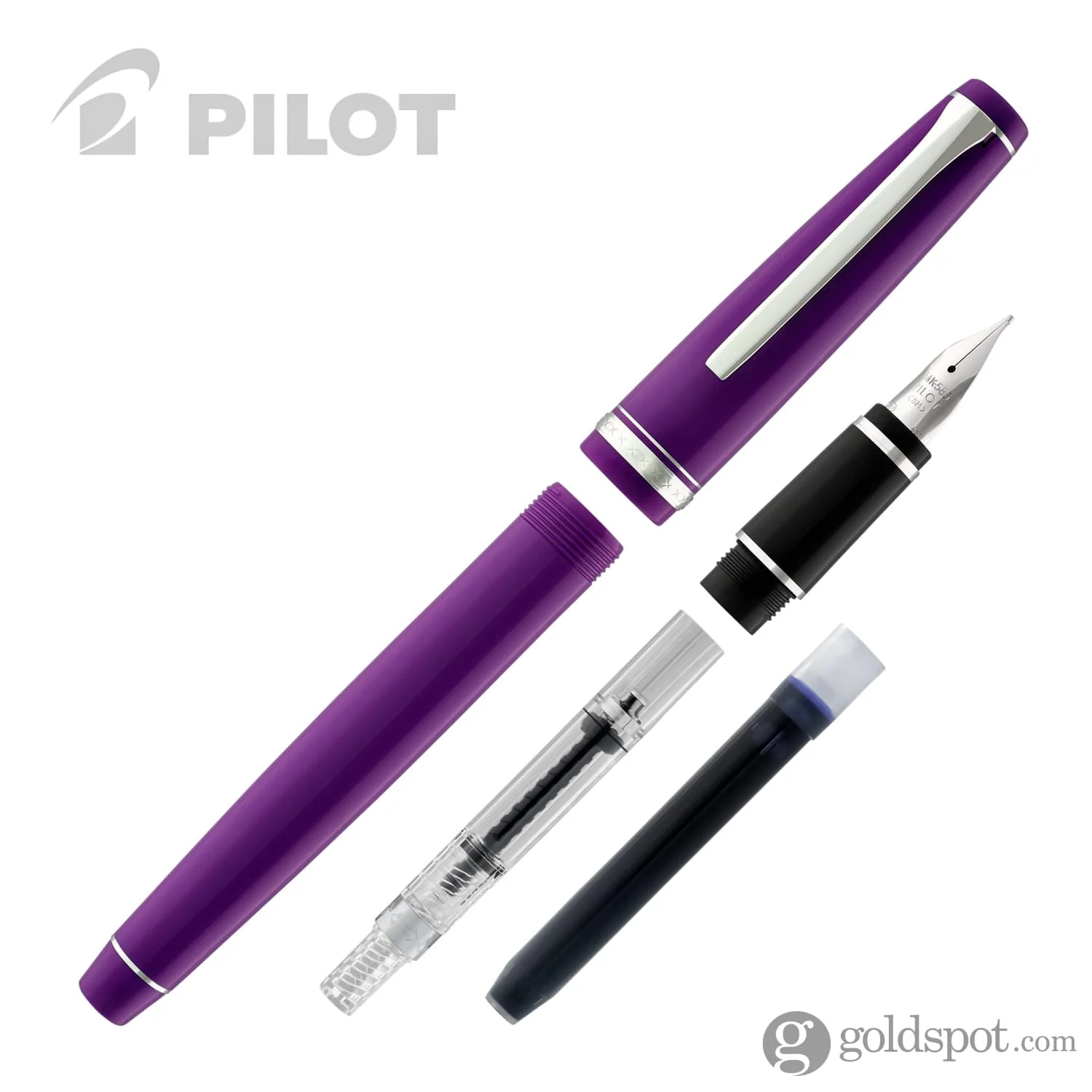 Pilot Falcon Fountain Pen in Resin Purple - 14K Gold Soft Flexible Nib - Image 7