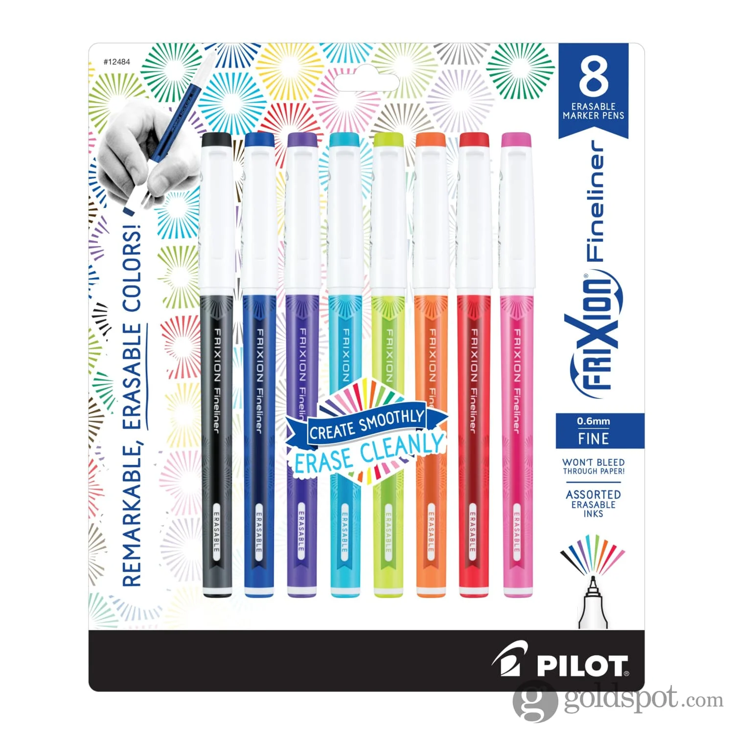 Pilot FriXion Fineliner Erasable Marker Pens in Assorted Colors - Fine Point - Pack of 8 - Image 2