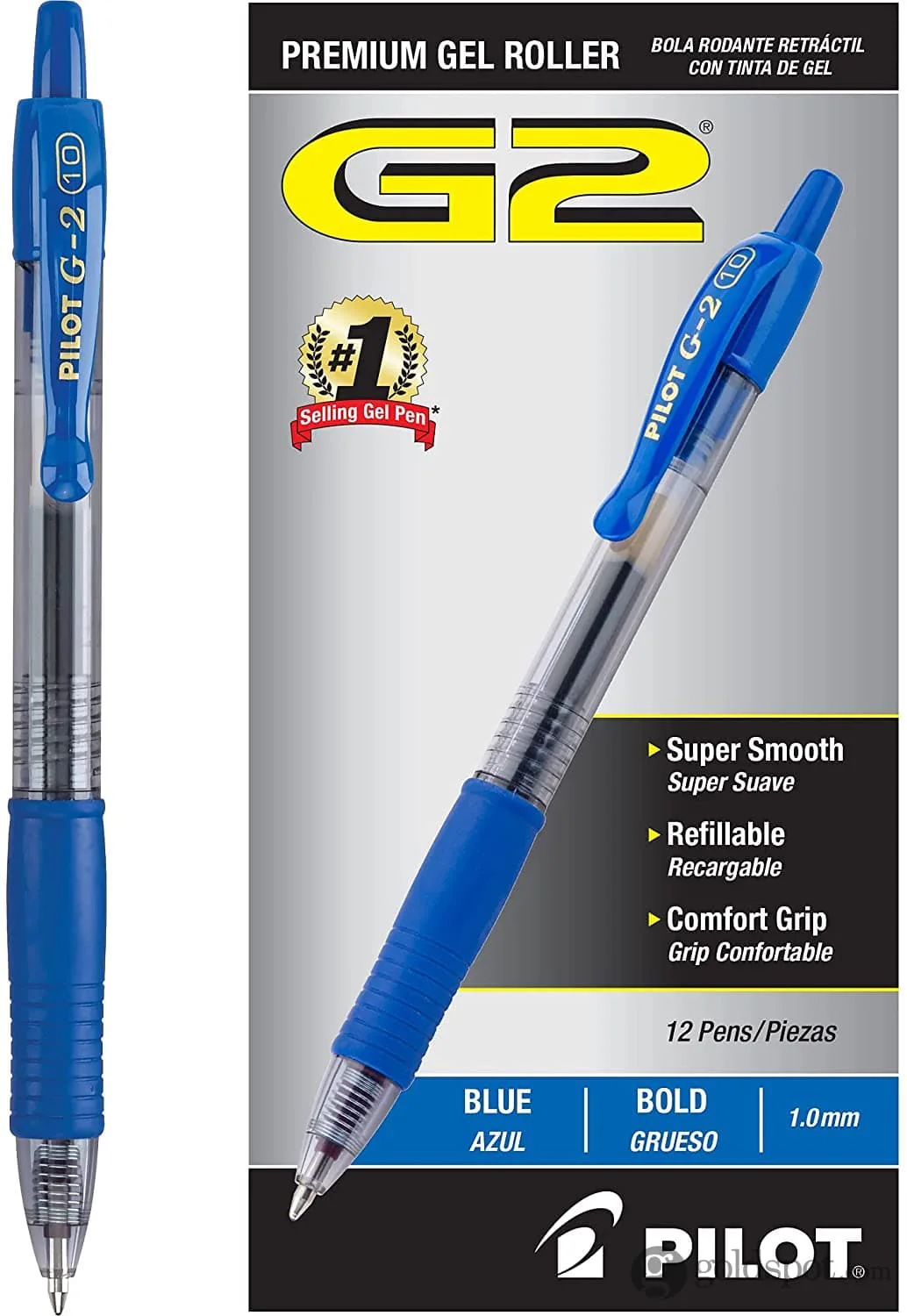 Pilot G2 Retractable Premium Gel Ink Pens in Blue - Pack of 12 - Image 2