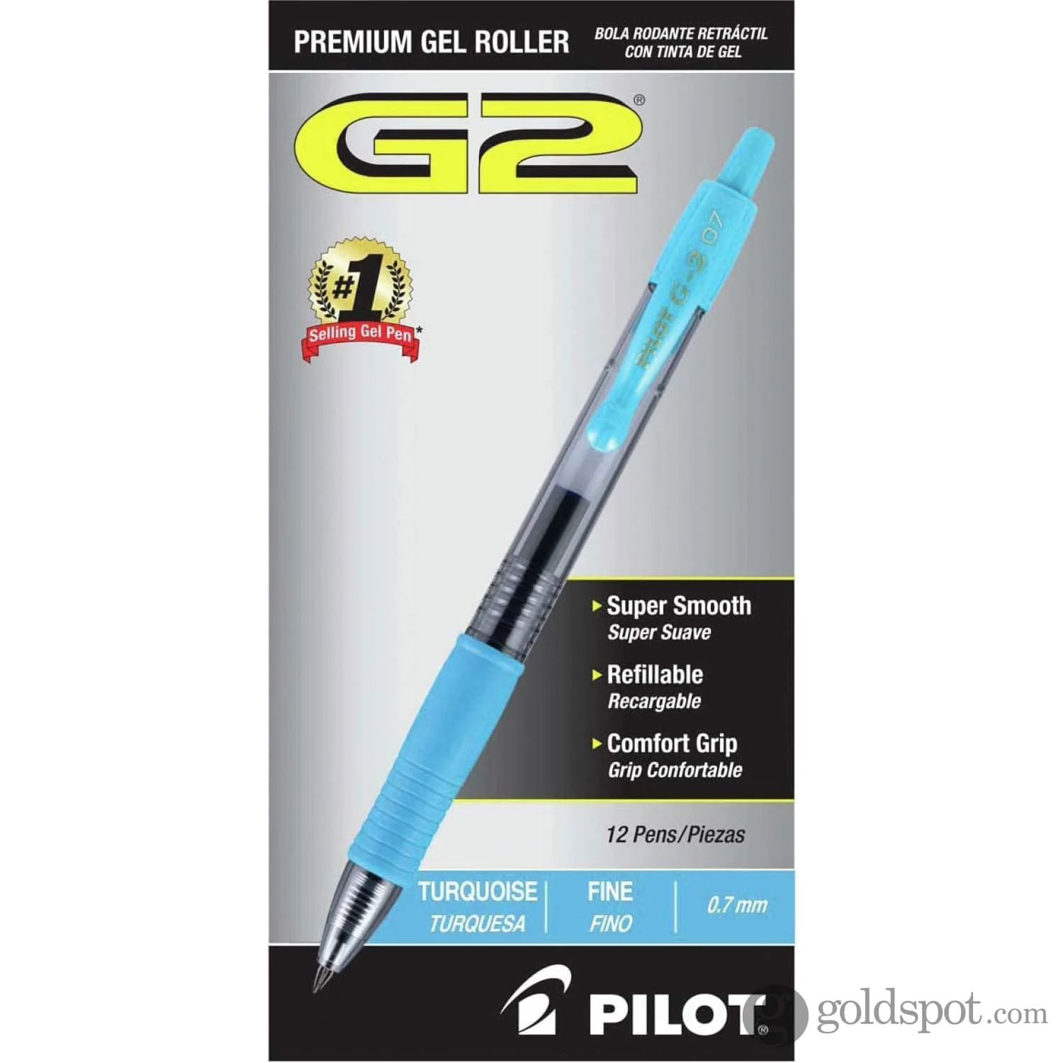 Pilot G2 Retractable Premium Gel Ink Pen in Turquoise - Fine Point - Image 4