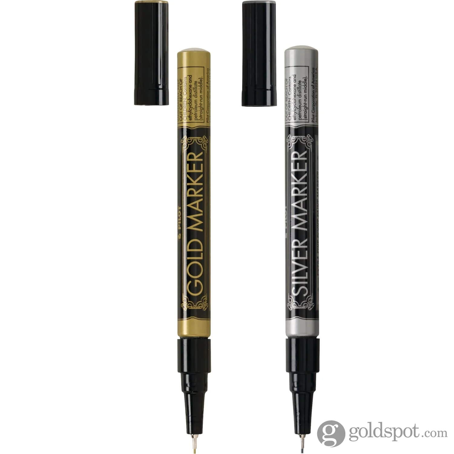 Pilot Permanent Paint Markers in Gold and Silver Metallic - Extra Fine Point - Pack of 2 - Image 2