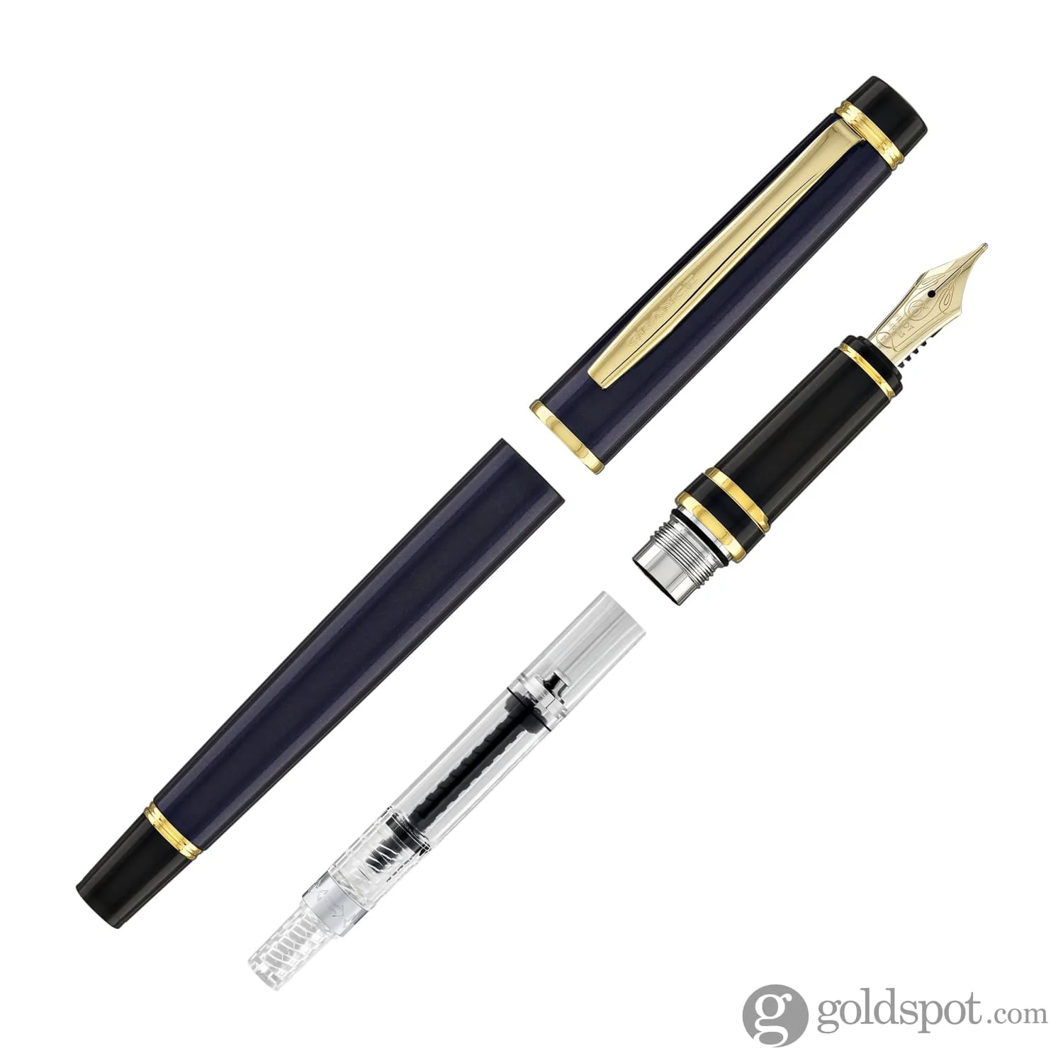 Pilot Grance Fountain Pen in Deep Navy Blue - 14k Gold Nib - Image 7
