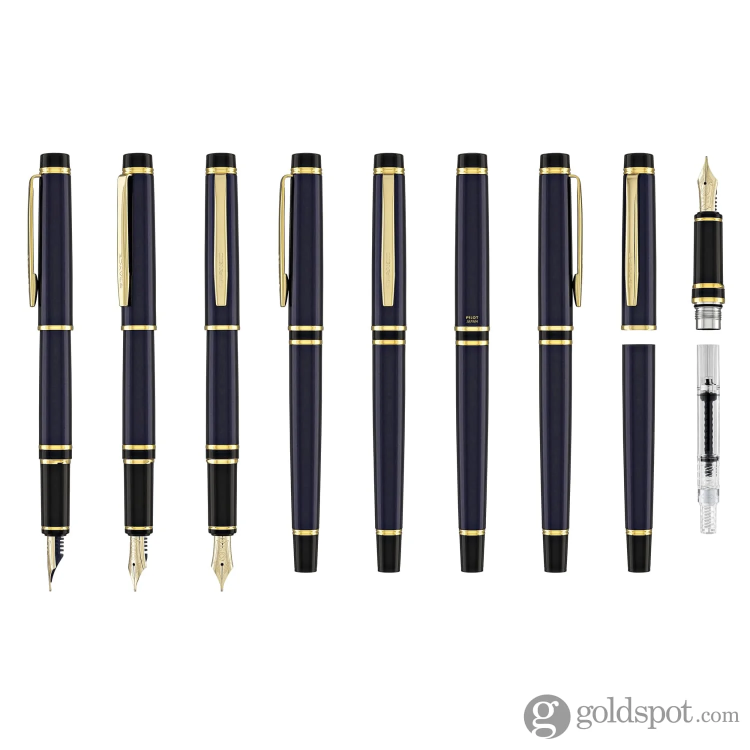 Pilot Grance Fountain Pen in Deep Navy Blue - 14k Gold Nib - Image 8