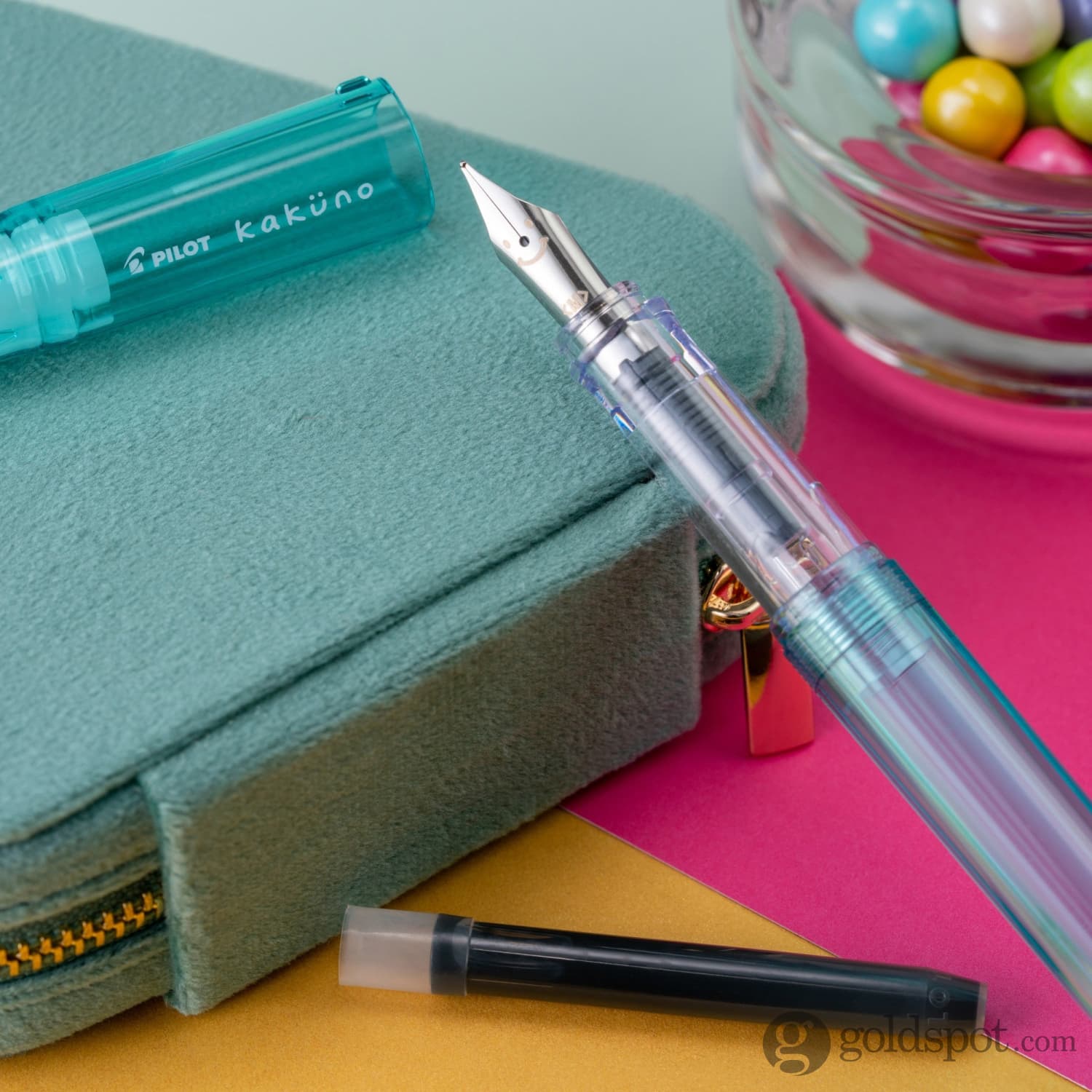 Pilot Kakuno Fountain Pen in Translucent Aqua - Image 4