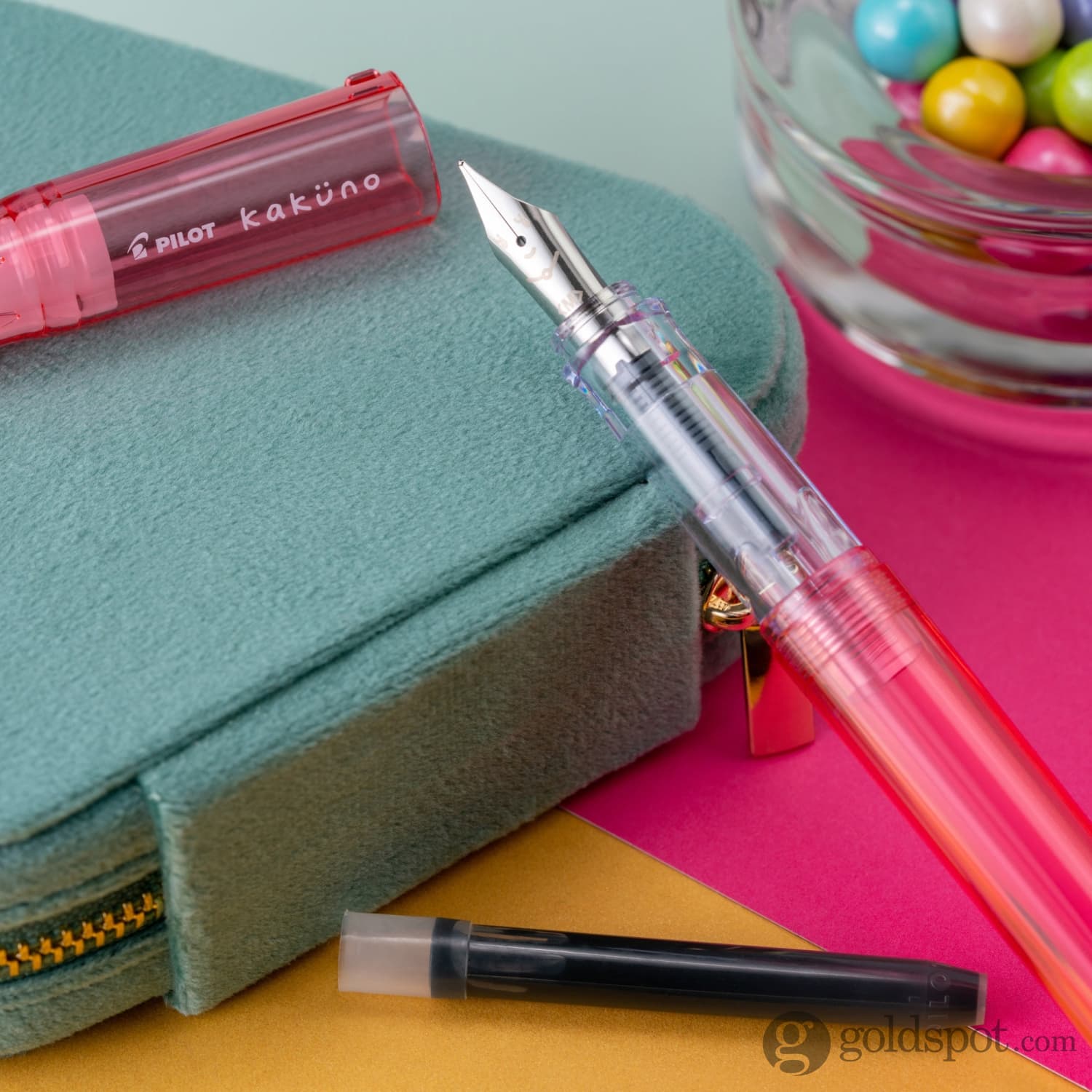 Pilot Kakuno Fountain Pen in Translucent Coral - Image 5