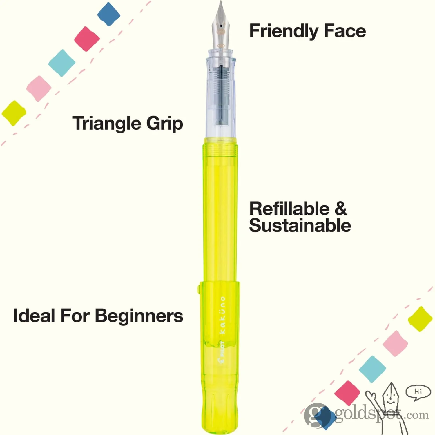 Pilot Kakuno Fountain Pen in Translucent Green - Image 3