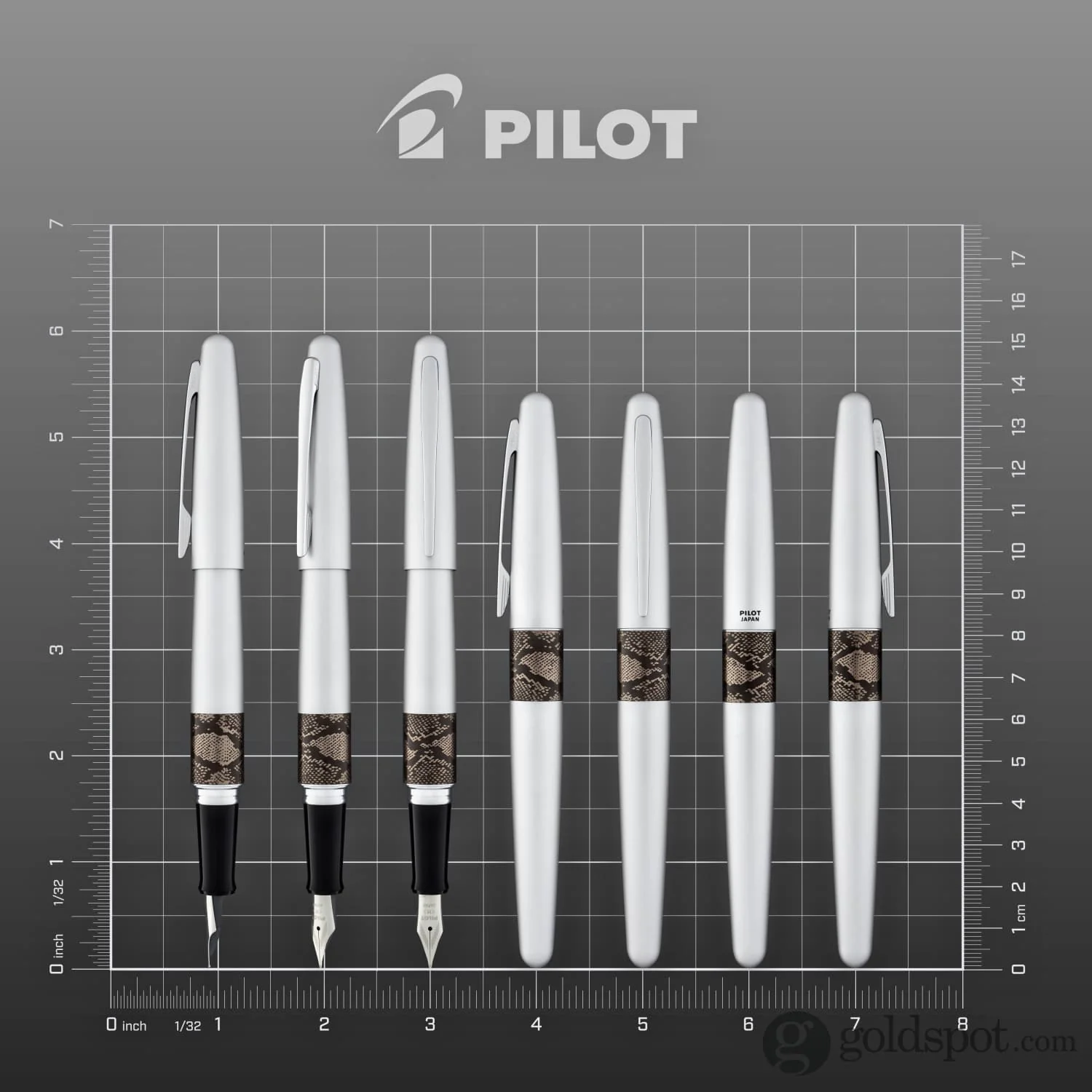 Pilot Metropolitan Animal Fountain Pen in Python Matte Silver - Image 8