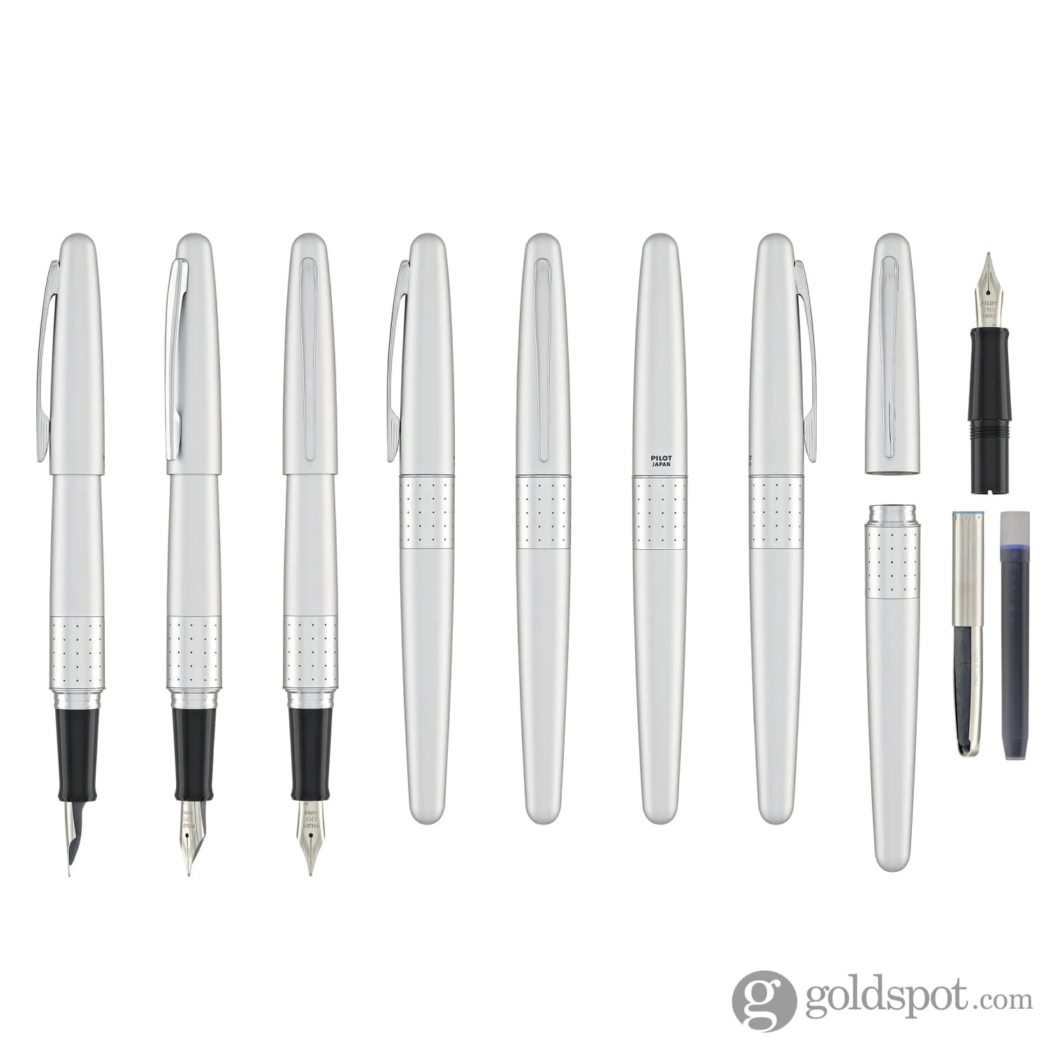 Pilot Metropolitan Fountain Pen in Silver with Dot Pattern - Medium Point - Image 8