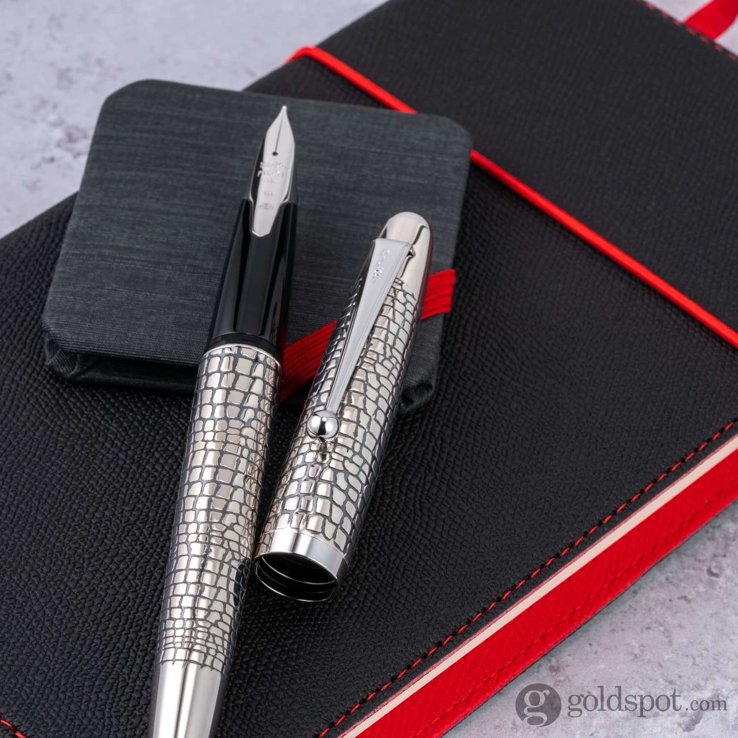 Pilot Namiki Sterling Collection Fountain Pen in Silvern Ishidatami - 18K Gold - Image 10