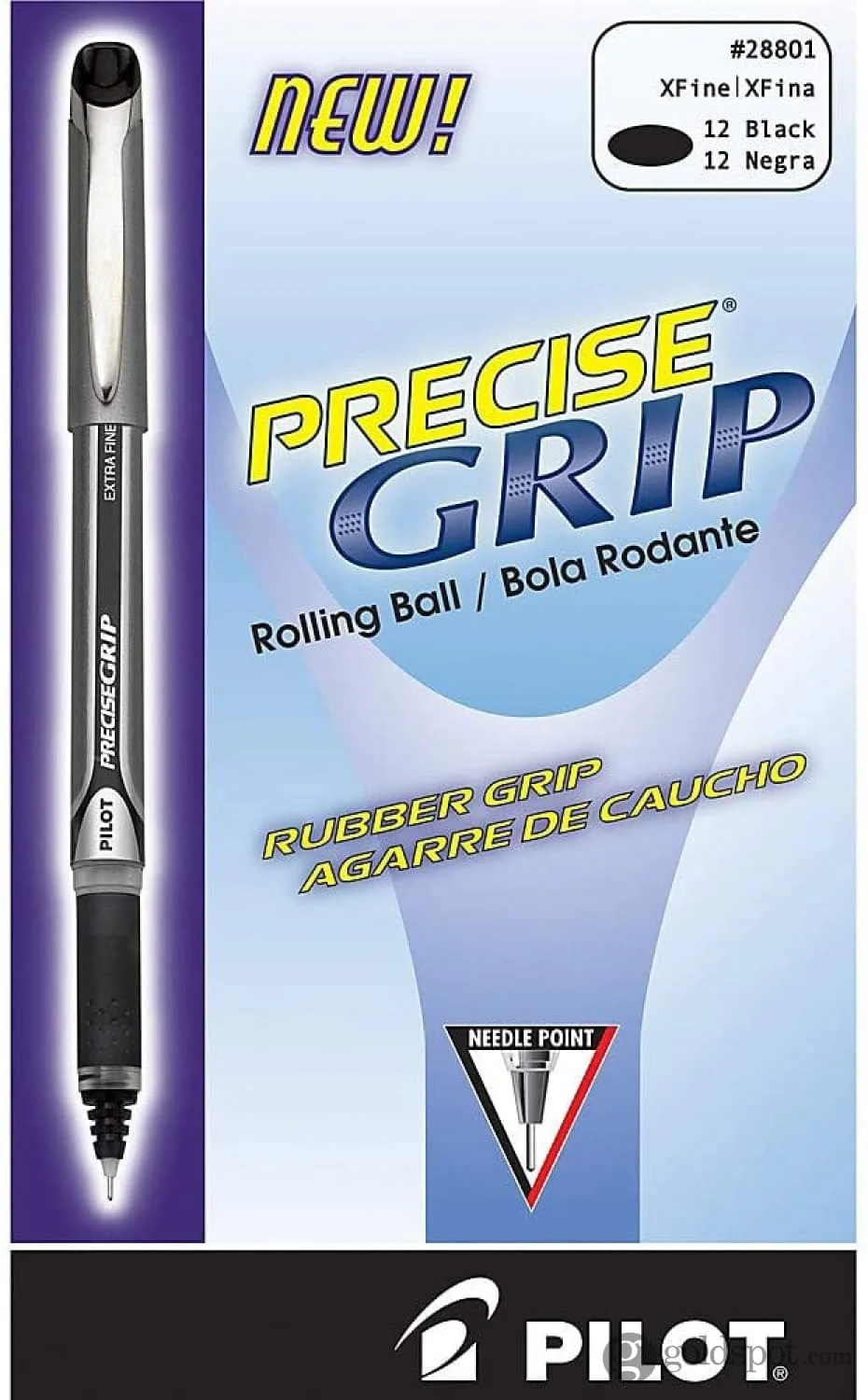 Pilot Precise Grip Rollerball Pen in Black - Pack of 12 - Image 3