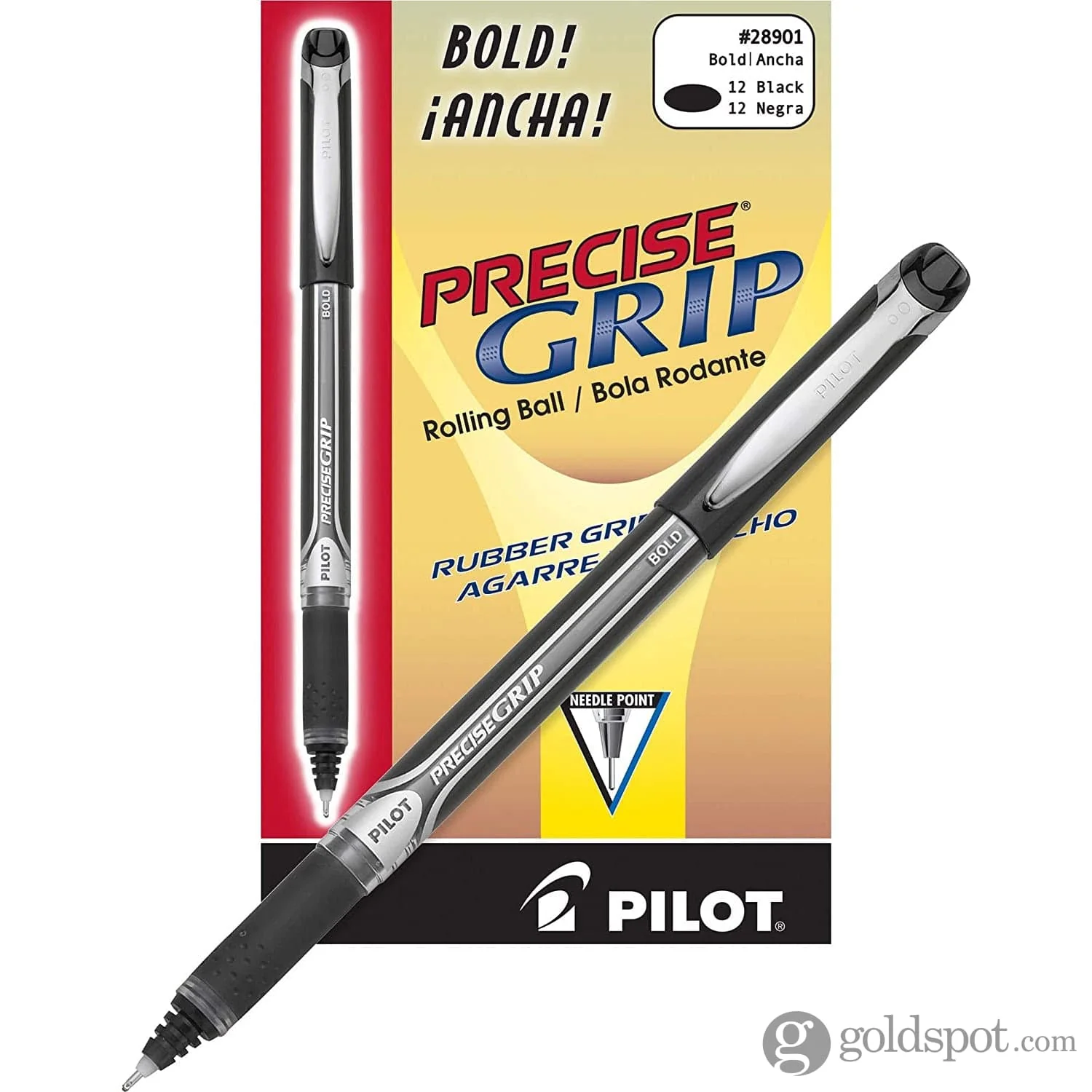 Pilot Precise Grip Rollerball Pen in Black - Pack of 12 - Image 4