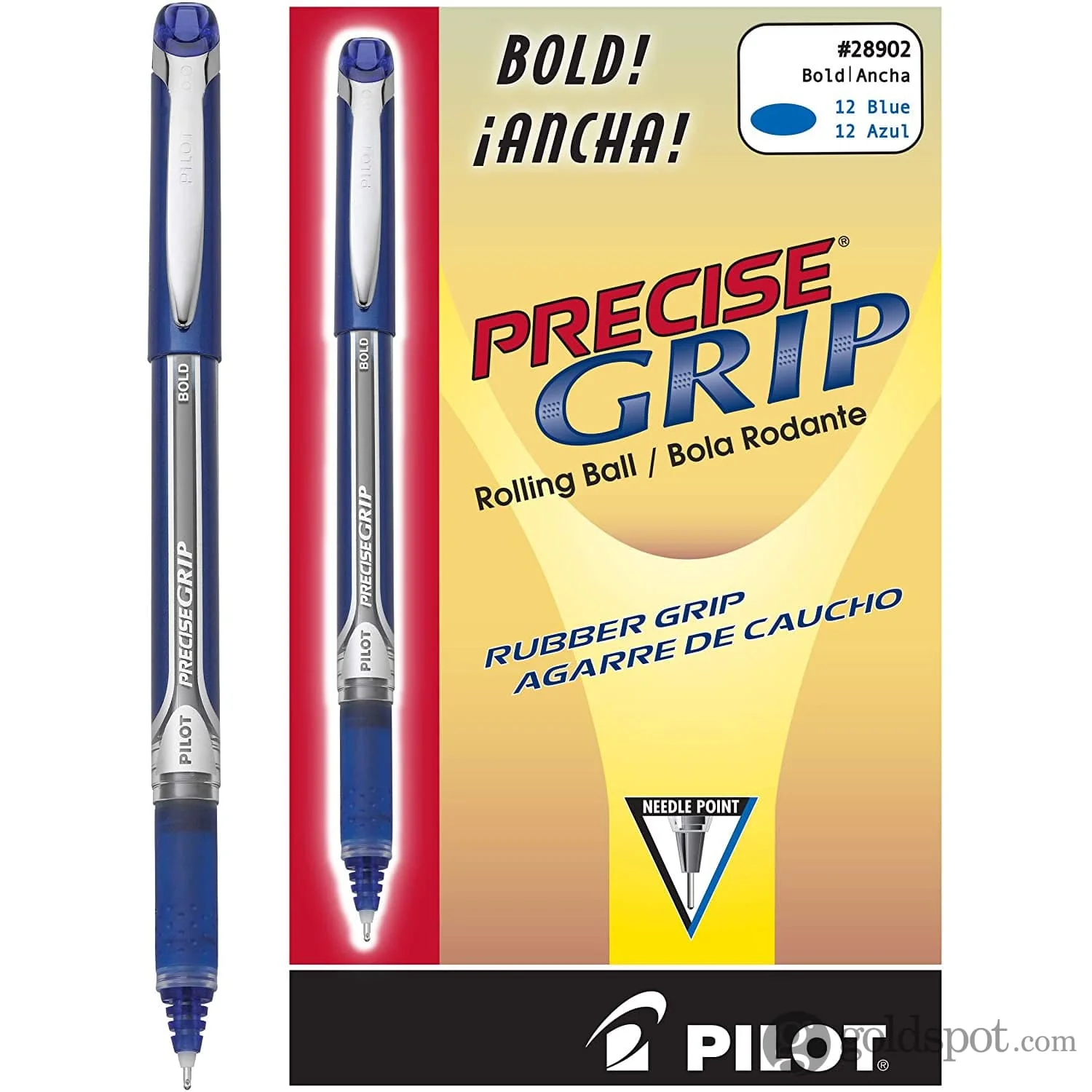 Pilot Precise Grip Rollerball Pen in Blue - Pack of 12 - Image 3