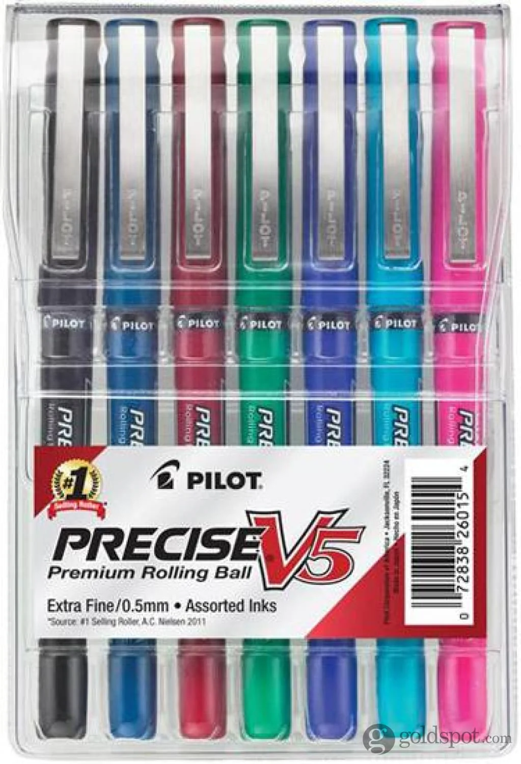 Pilot Precise V5 Rollerball Pens in Assorted Colors - Extra Fine Point - Pack of 7 - Image 2
