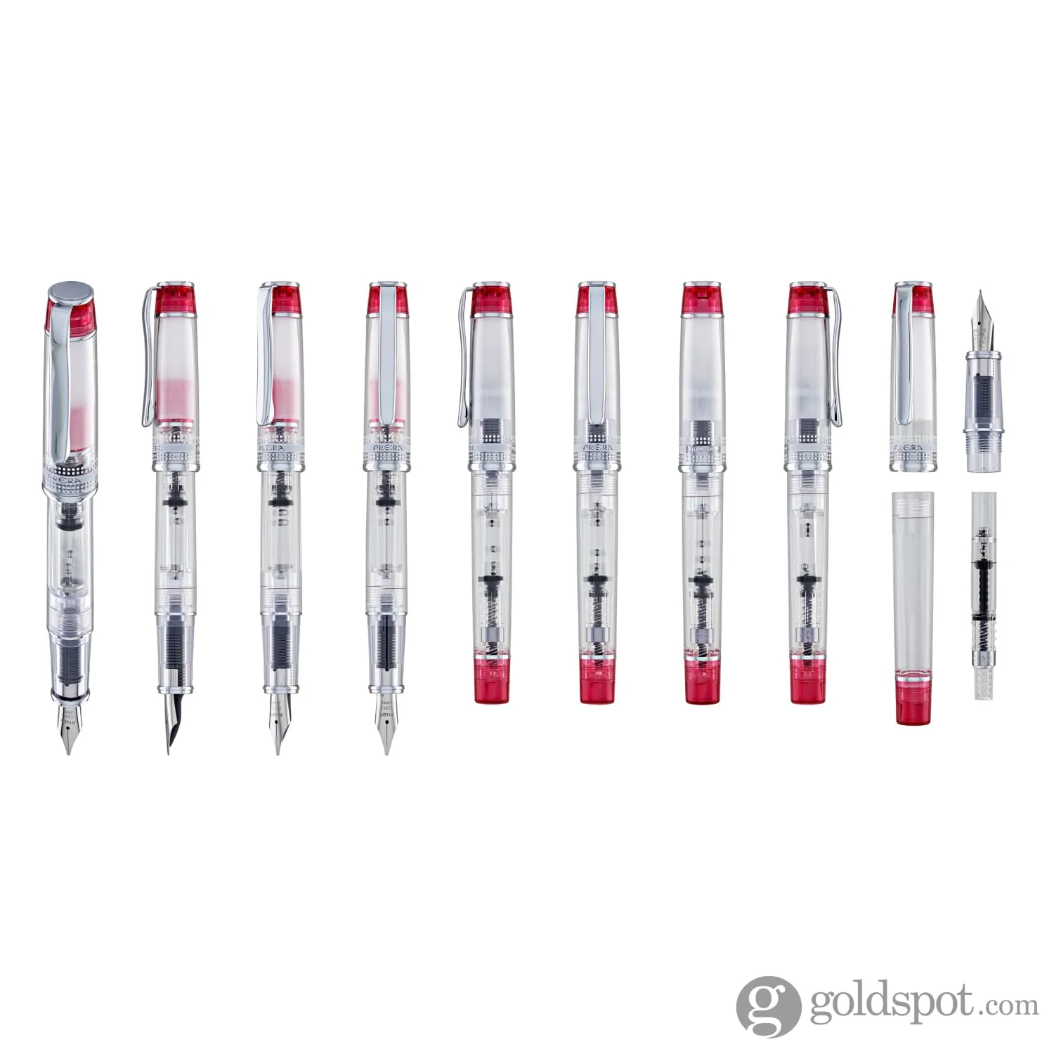 Pilot Prera Clear Fountain Pen in Red - Image 9