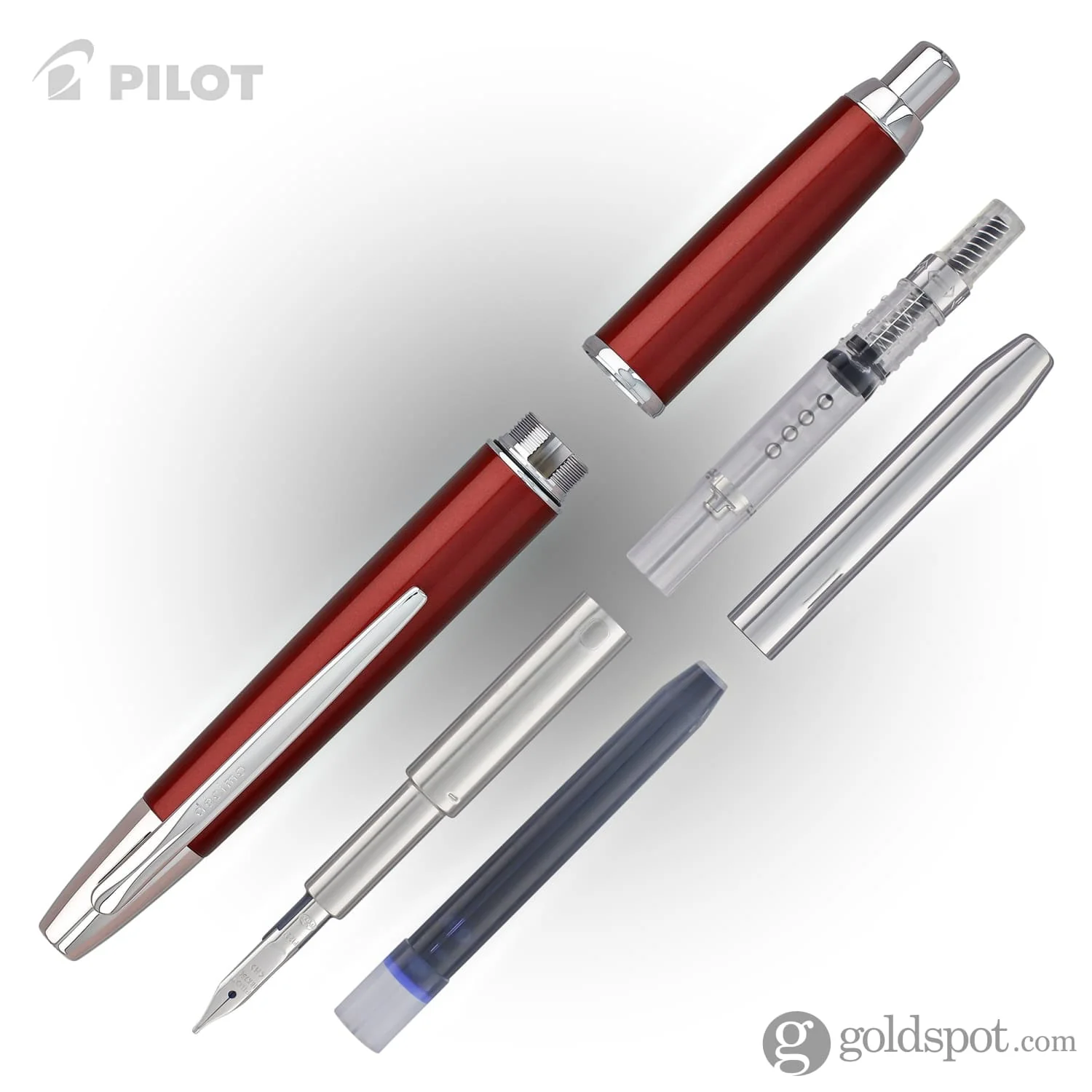 Pilot Vanishing Point Decimo Fountain Pen in Burgundy - 18K Gold - Image 6