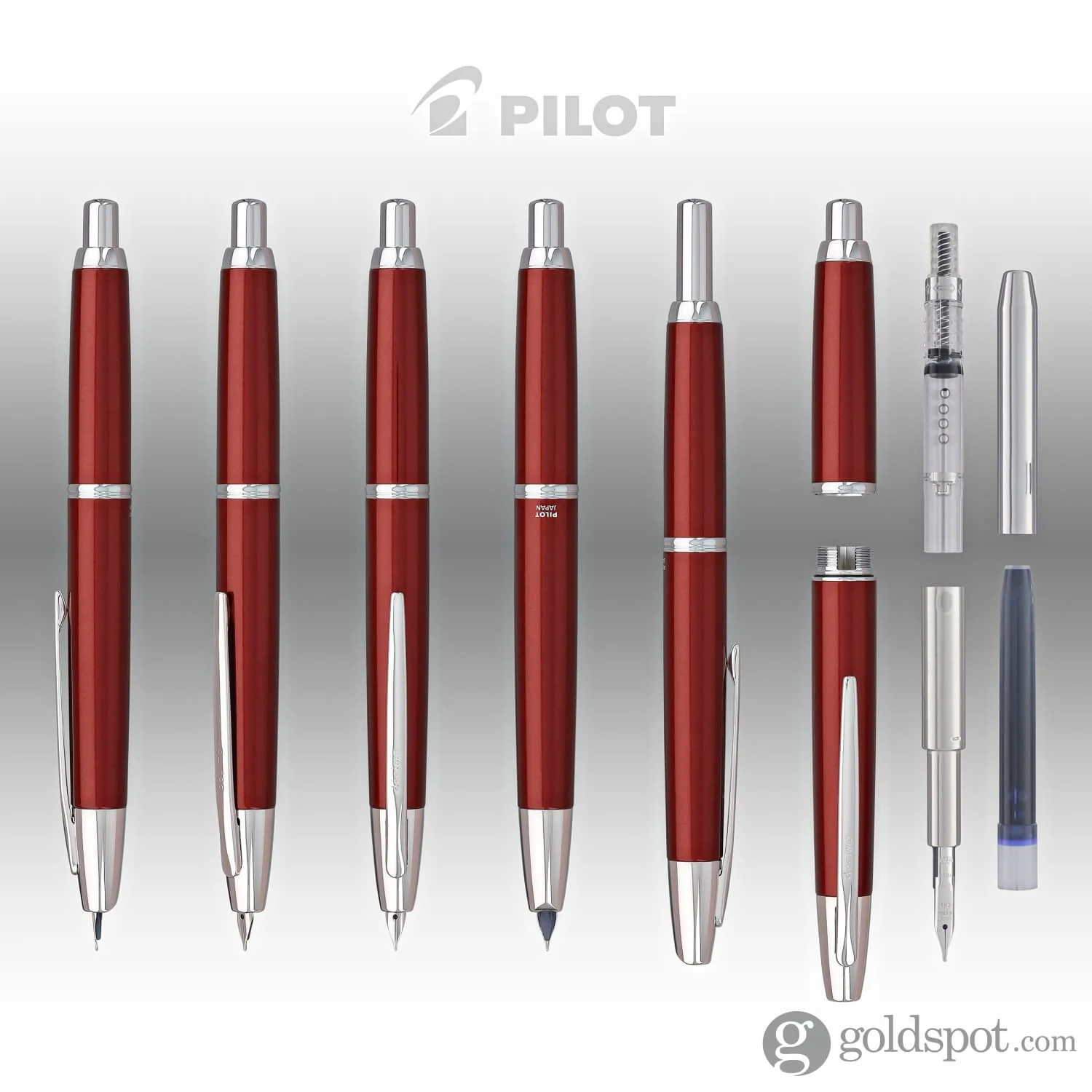 Pilot Vanishing Point Decimo Fountain Pen in Burgundy - 18K Gold - Image 7