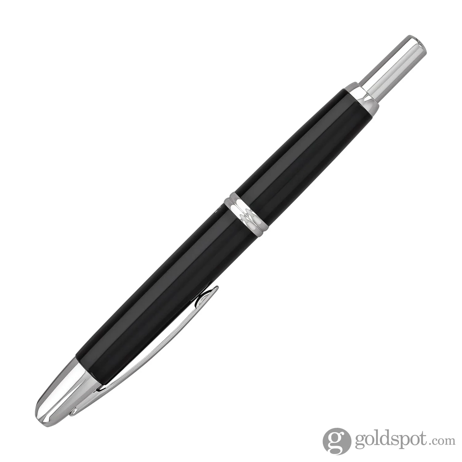 Pilot Vanishing Point Fountain Pen in Black & Rhodium - 18K Gold - Image 5