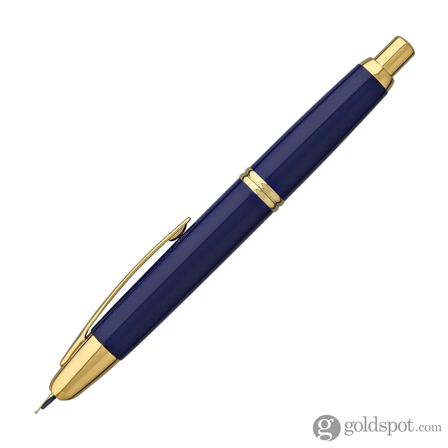 Pilot Vanishing Point Fountain Pen in Blue & Gold - 18K Gold - Image 3