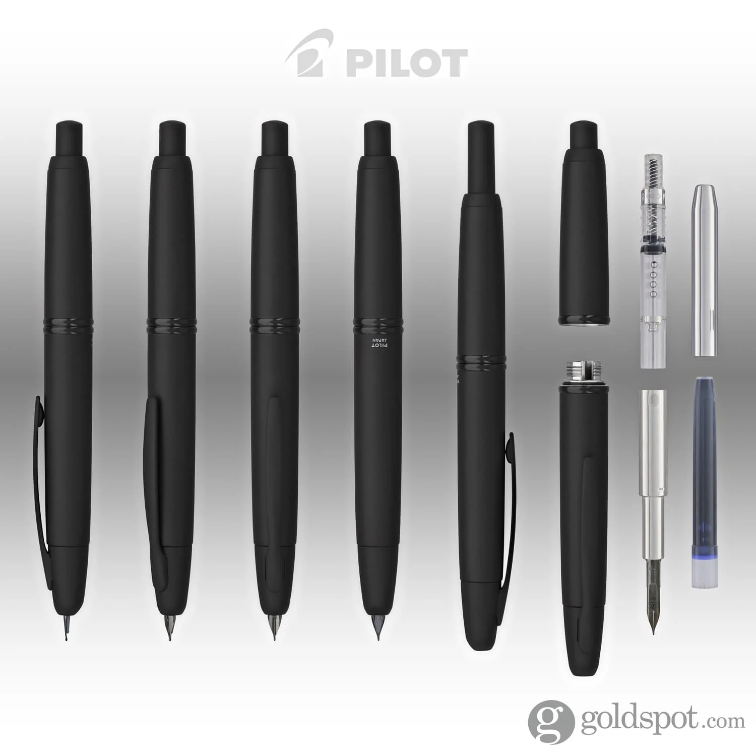 Pilot Vanishing Point Fountain Pen in Matte Black - 18K Gold - Image 7