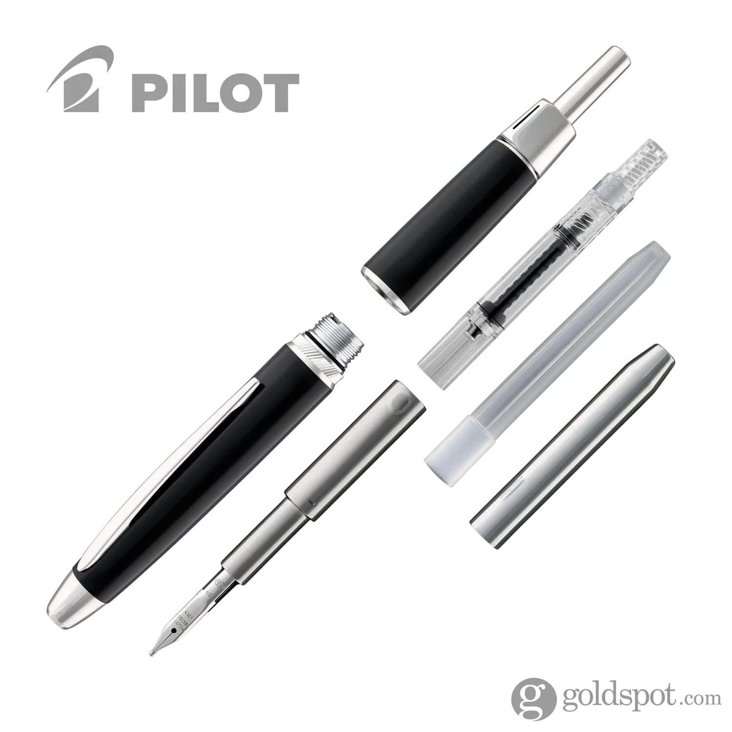 Pilot Vanishing Point LS Fountain Pen in Black with Rhodium Silver Trim - Image 5
