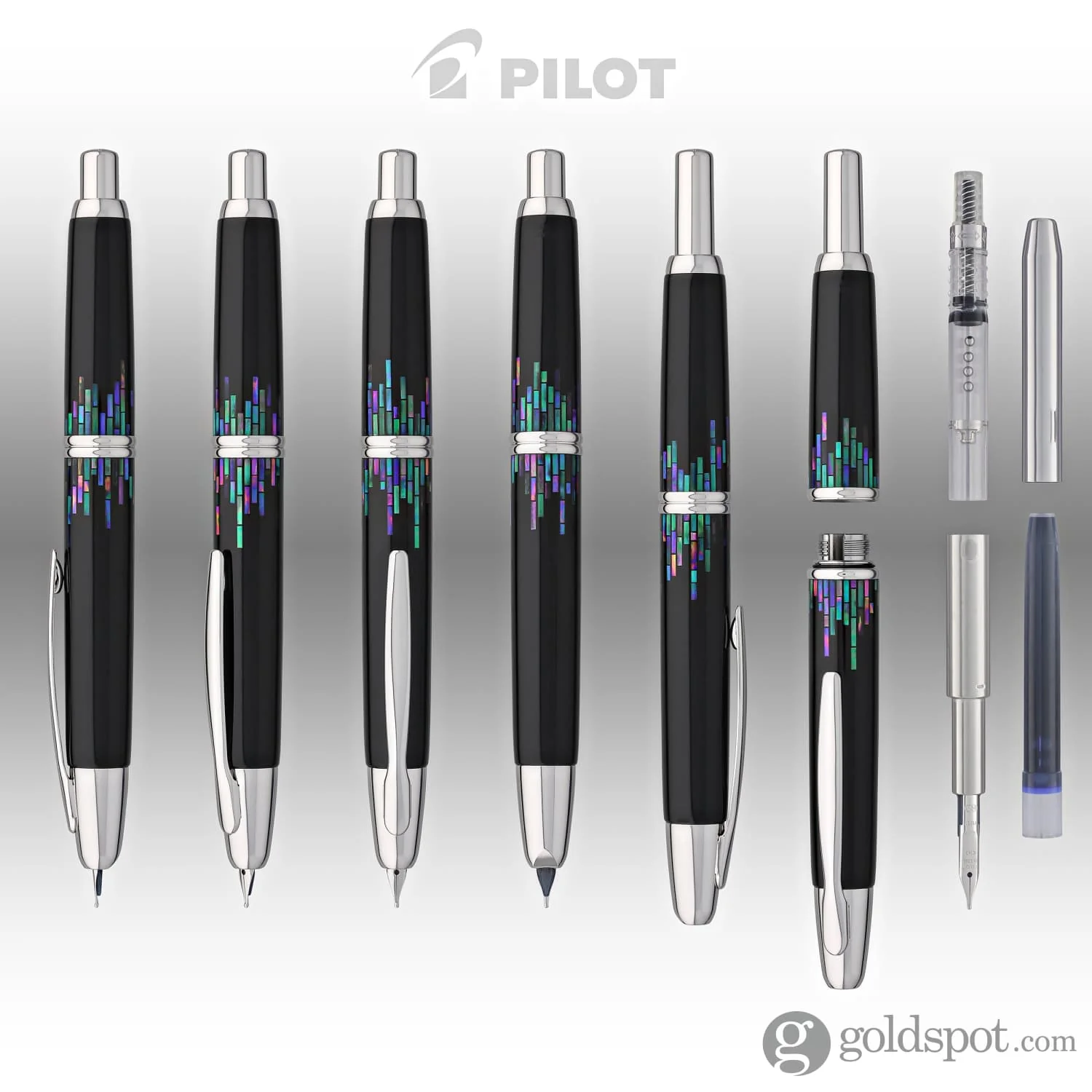 Pilot Vanishing Point Fountain Pen in Raden Stripe - 18K Gold Medium Point - Image 7