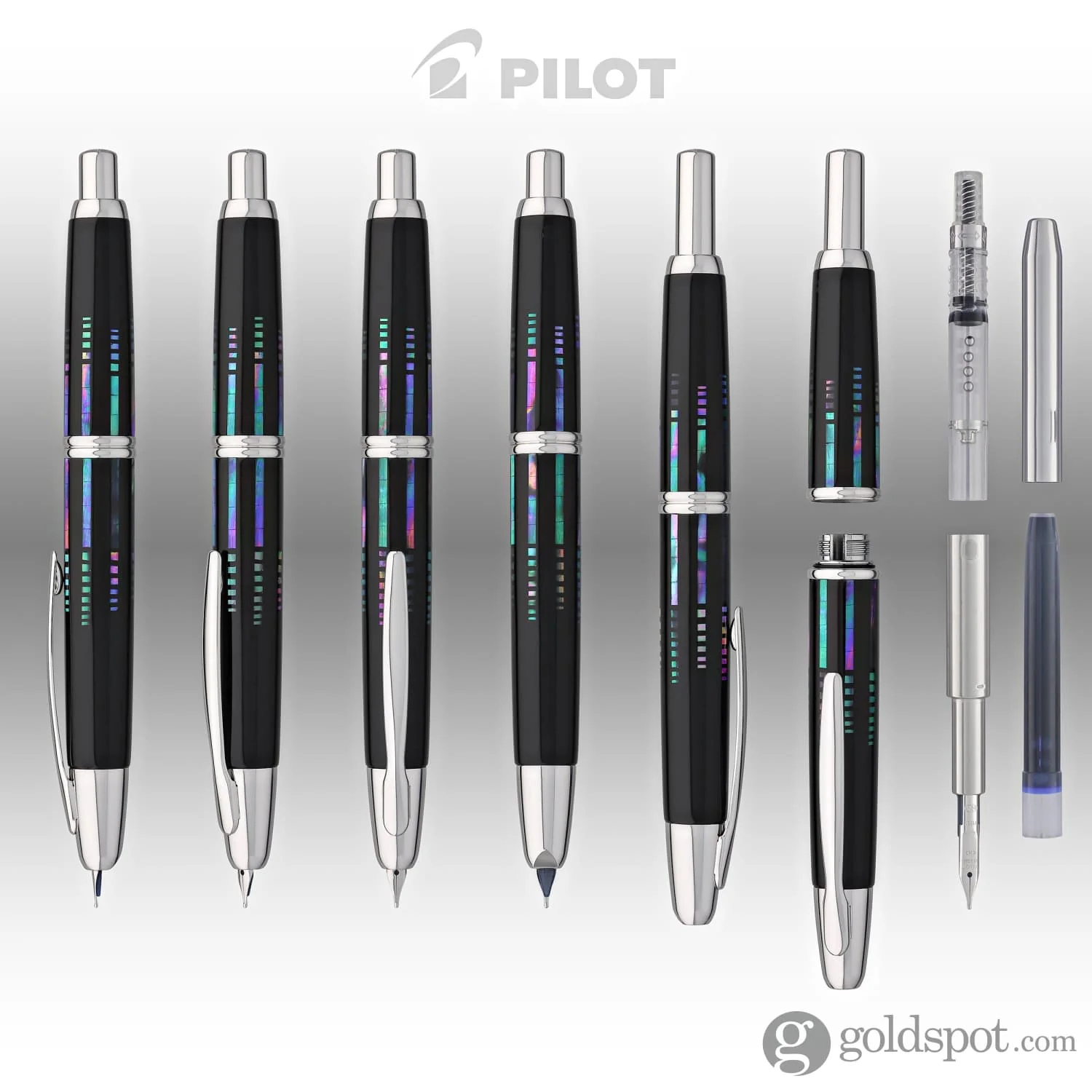 Pilot Vanishing Point Fountain Pen in Raden Water - 18K Gold Medium Point - Image 7