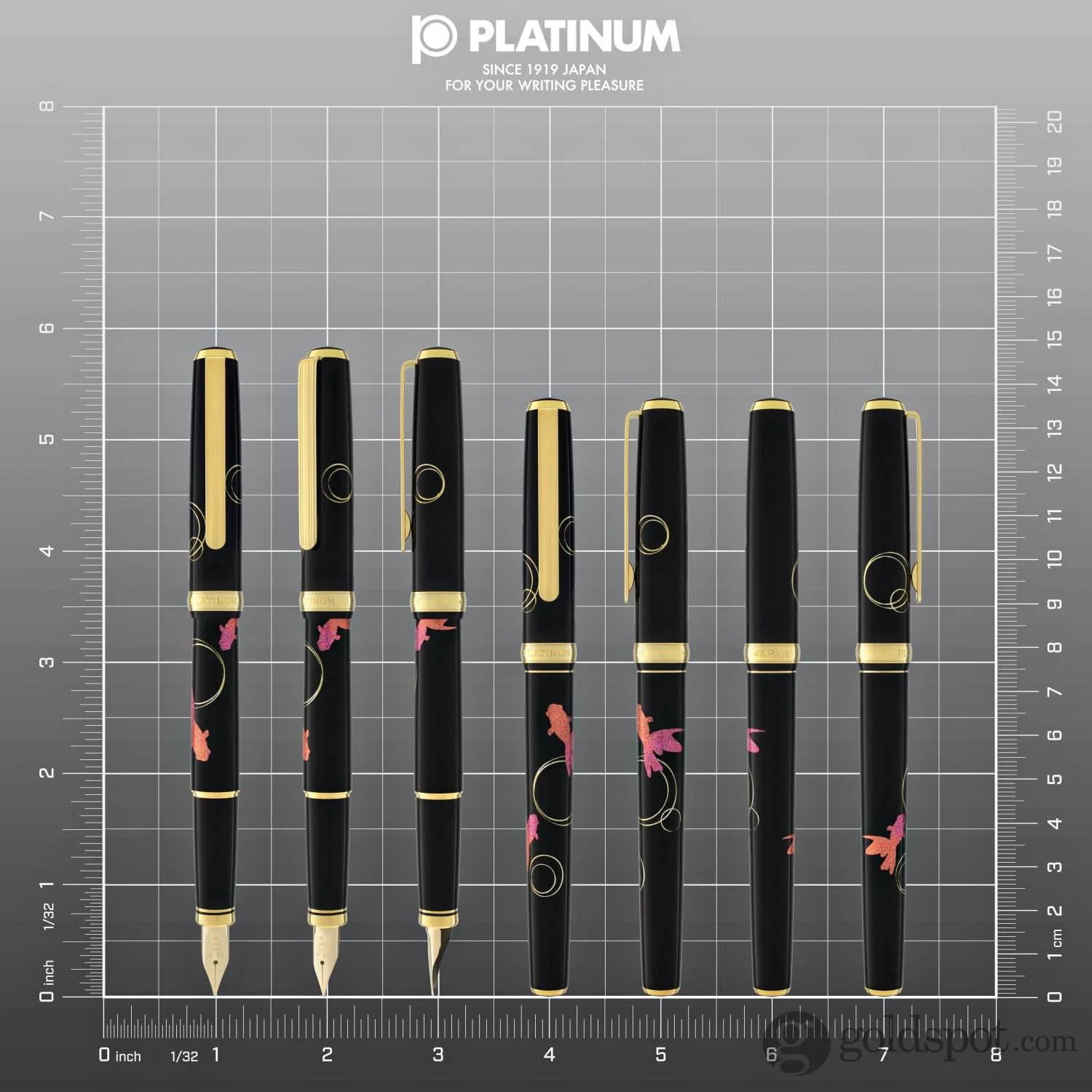 Platinum Classic Maki-e Fountain Pen in Gold Fish Design - 18K Gold - Image 8
