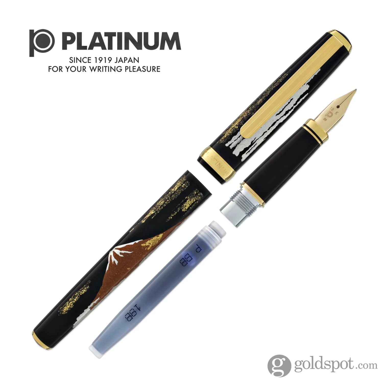 Platinum Classic Maki-e Fountain Pen with Mt. Fuji Design - 18K Gold - Image 7