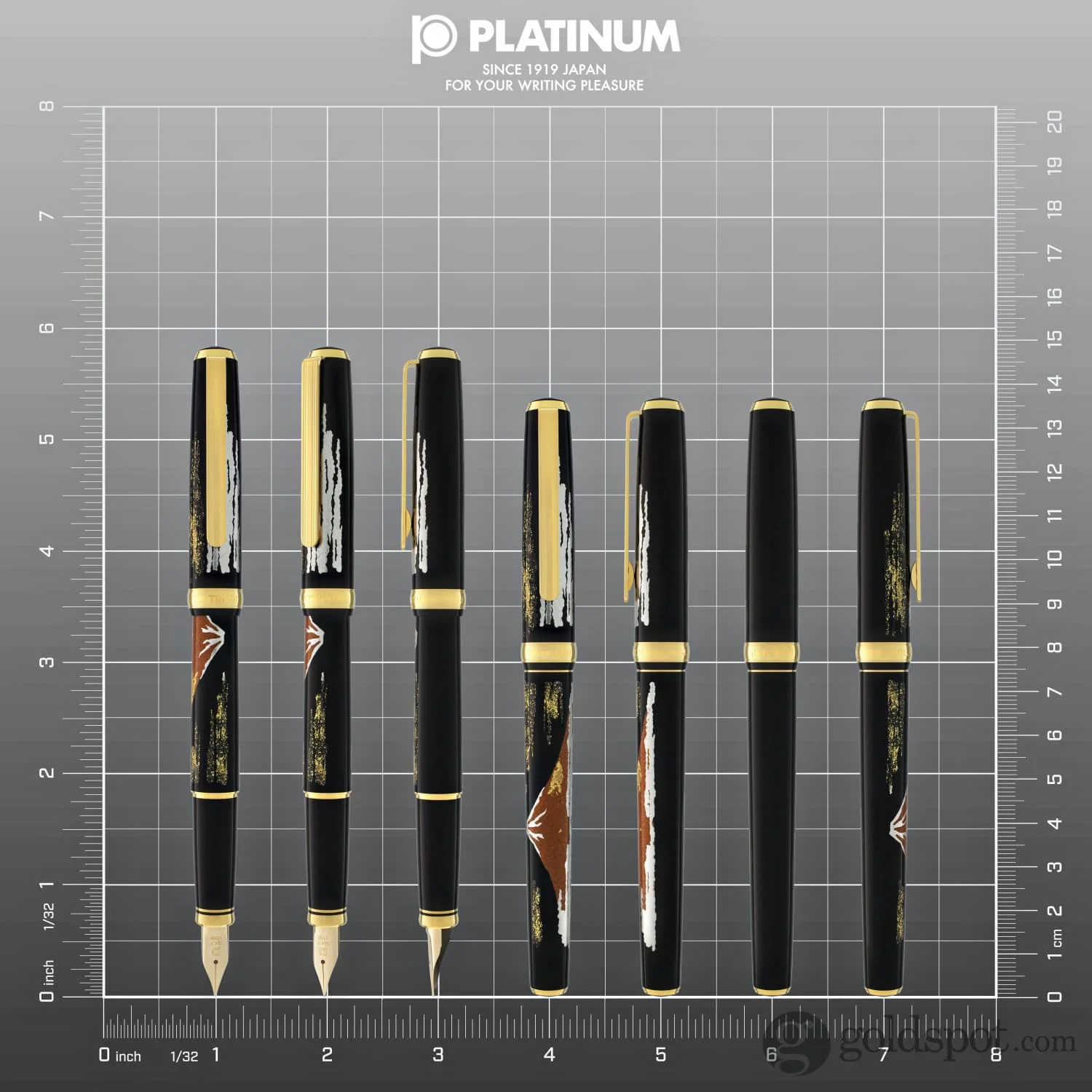 Platinum Classic Maki-e Fountain Pen with Mt. Fuji Design - 18K Gold - Image 8