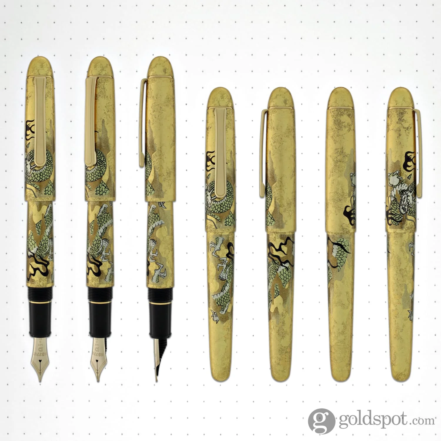 Platinum Kanazawa-haku Fountain Pen in Ascending Dragon - 14K Gold - Image 9