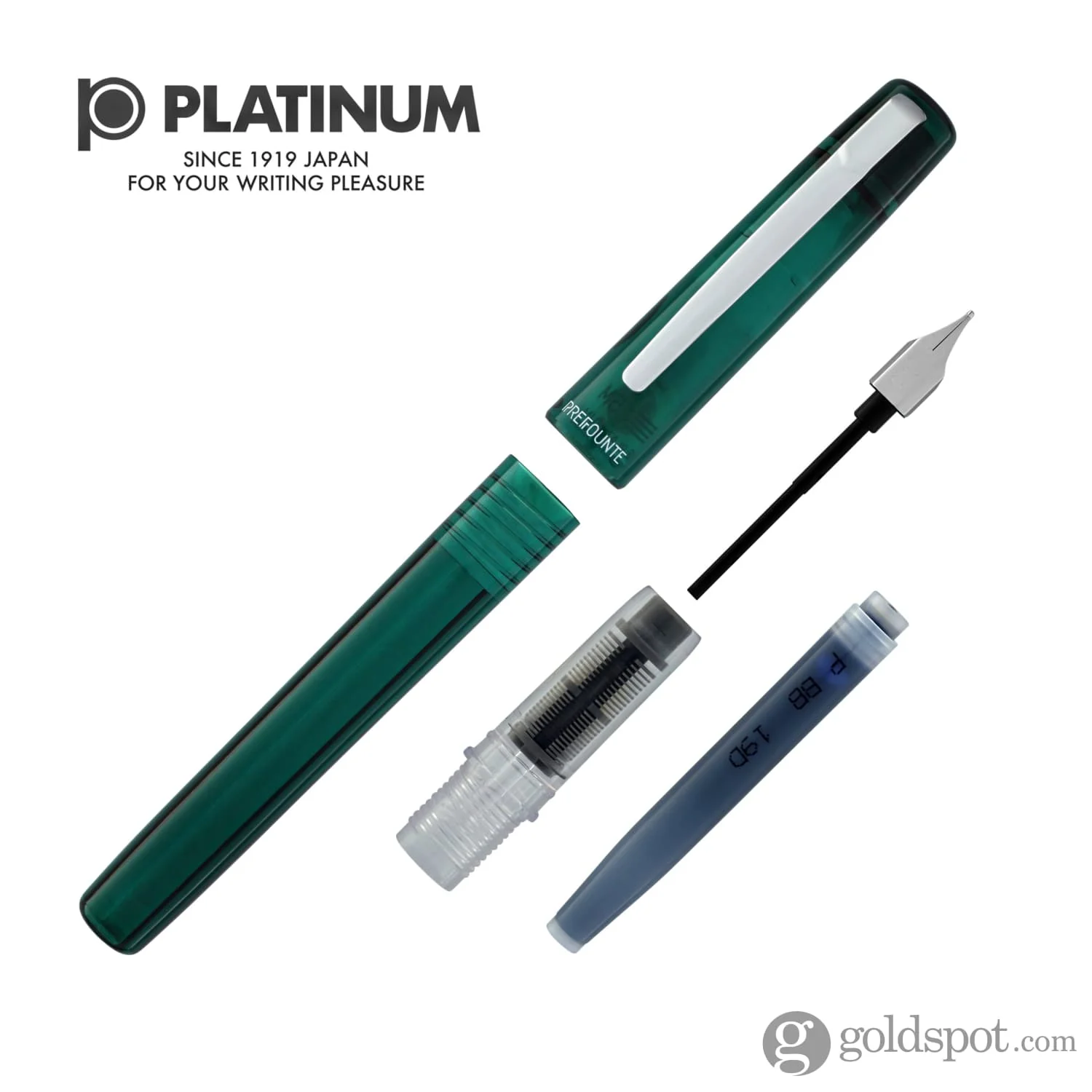 Platinum Prefounte Fountain Pen in Dark Emerald - Image 8