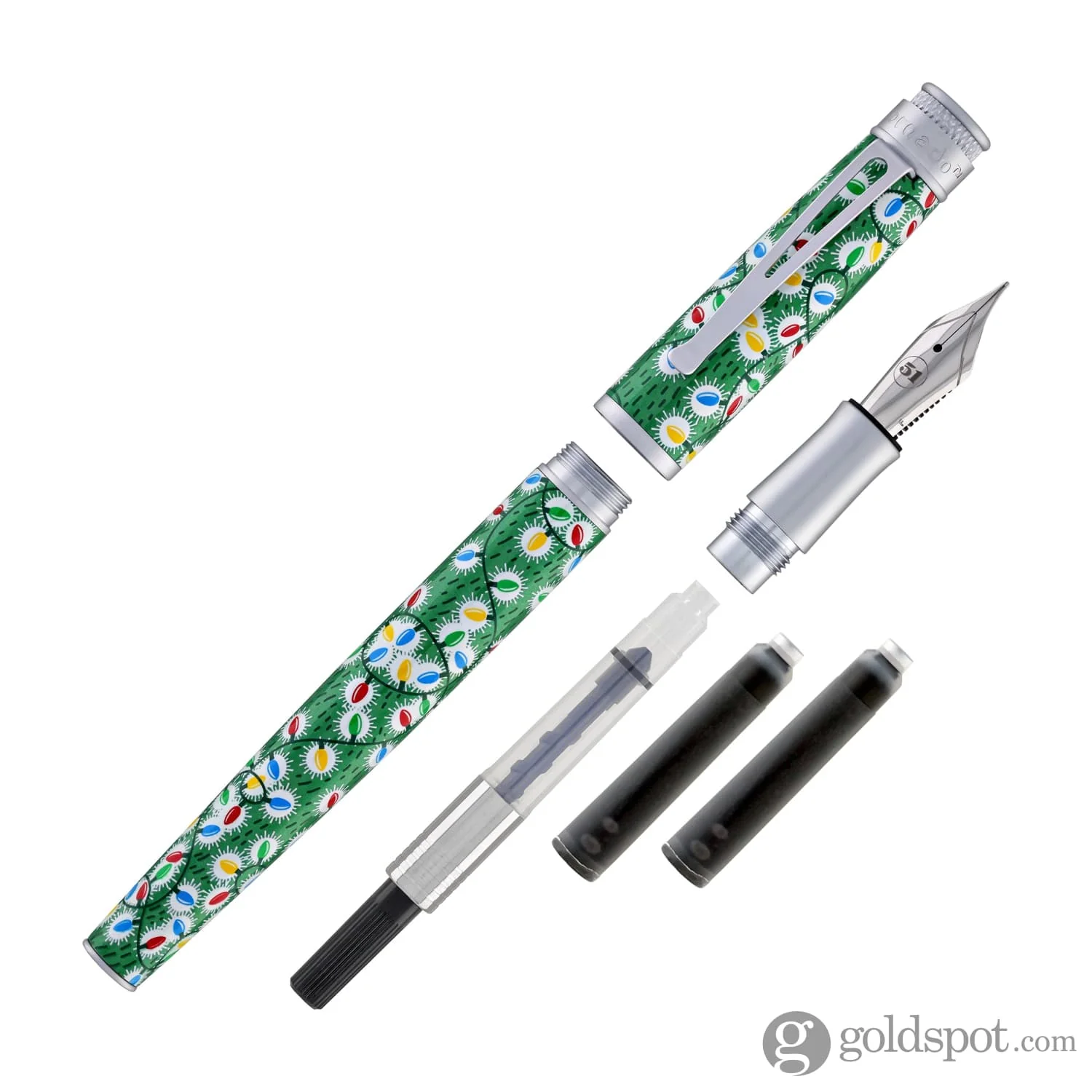 Retro 51 Goldspot Exclusive Tornado Fountain Pen in Sparky Christmas Lights - Image 7