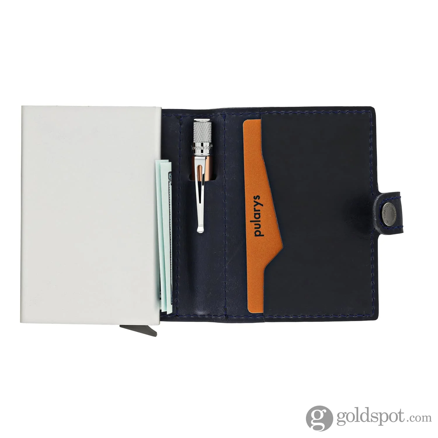 Retro 51 Pularys Modern Traveler Set Navy Leather with Tornado Elite Copper Ballpoint Pen - Image 2