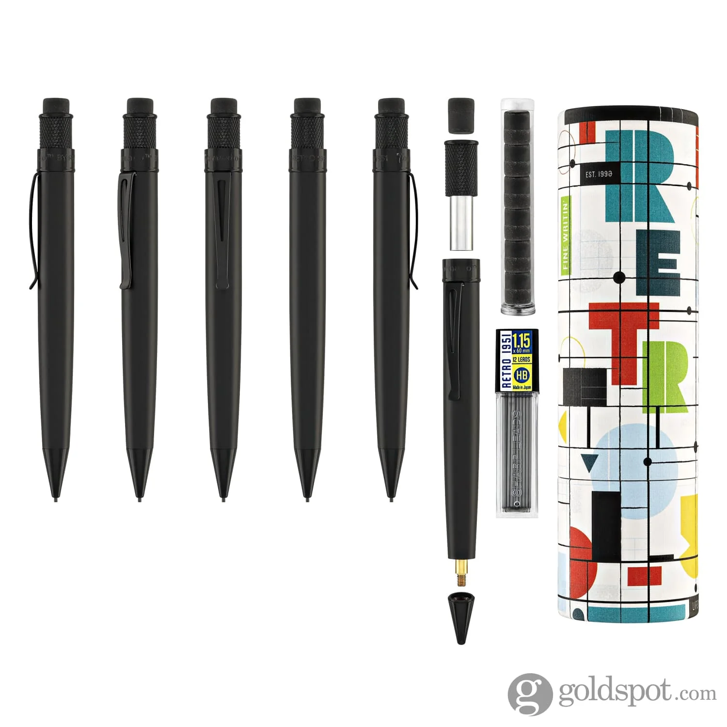 Retro 51 Deluxe Tornado Mechanical Pencil in Black Stealth - 1.15 mm - Image 7
