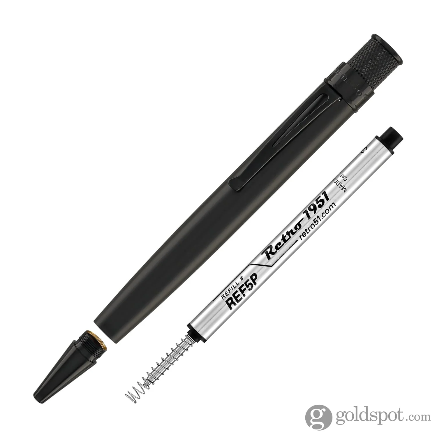 Retro 51 Tornado Deluxe Black Stealth Rollerball Pen - Image 6