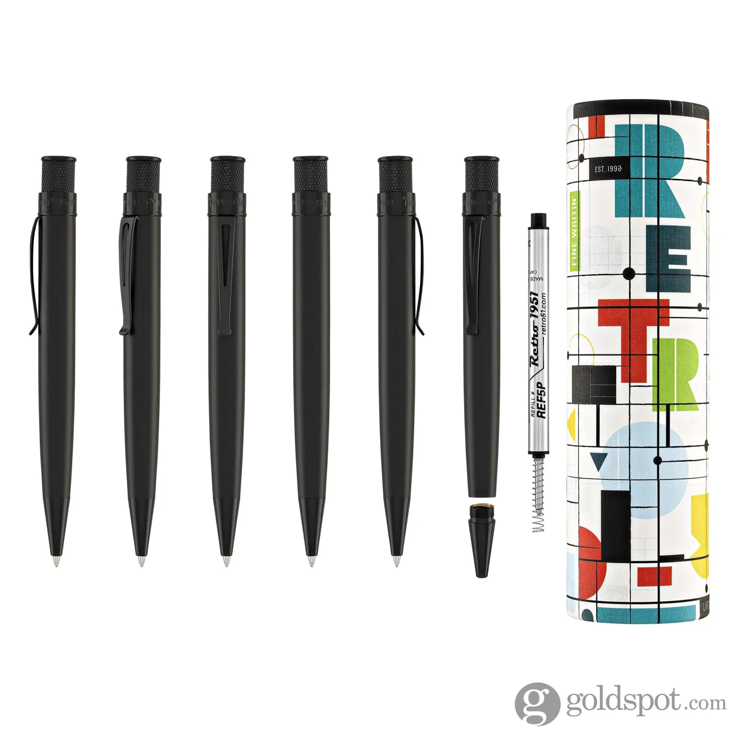 Retro 51 Tornado Deluxe Black Stealth Rollerball Pen - Image 7