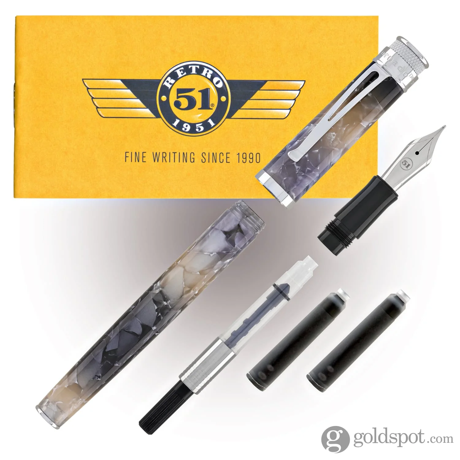 Retro 51 Tornado Fountain Pen in Silver Lining - Image 7
