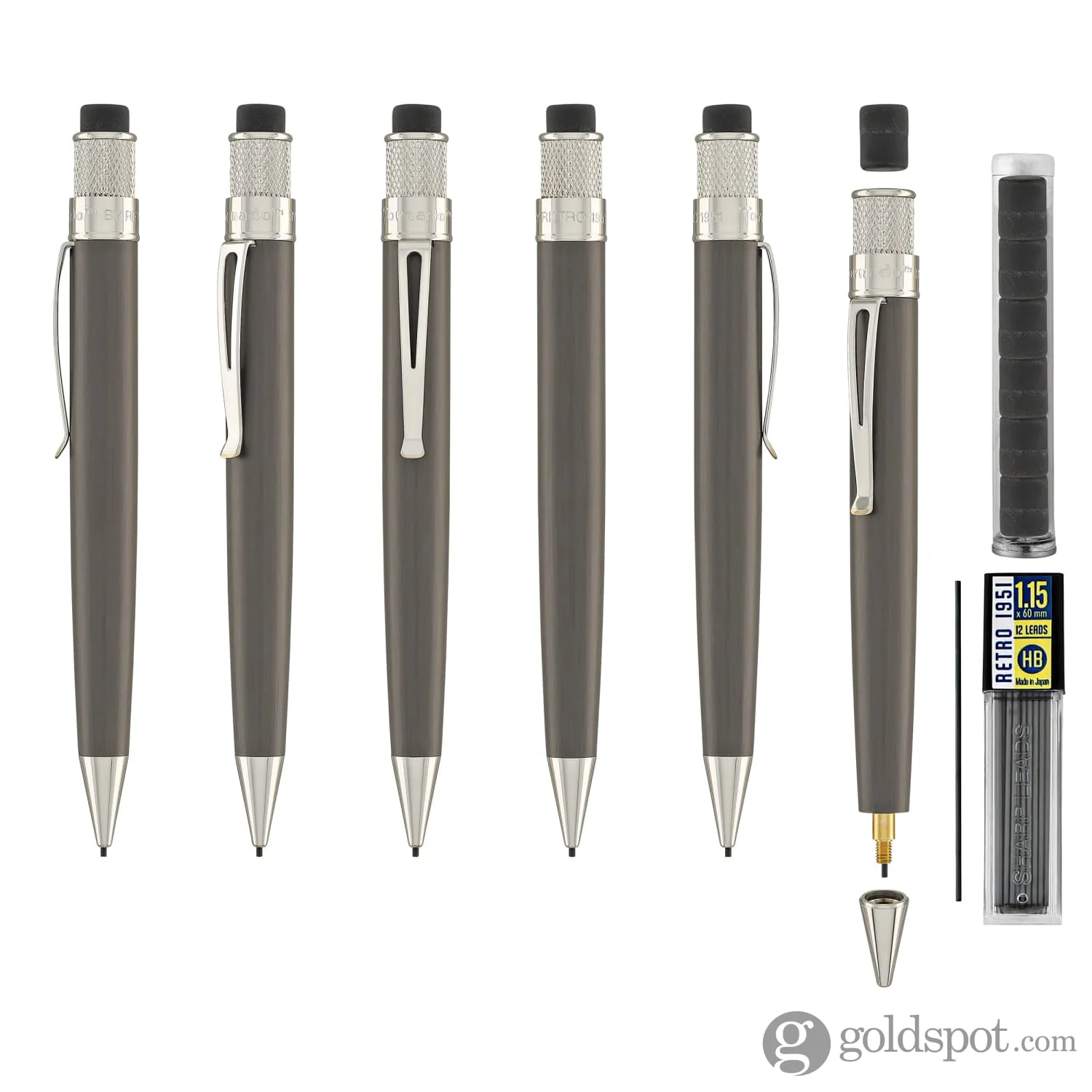 Retro 51 Tornado Mechanical Pencil in Black Nickel Platinum - 1.15mm - Image 6