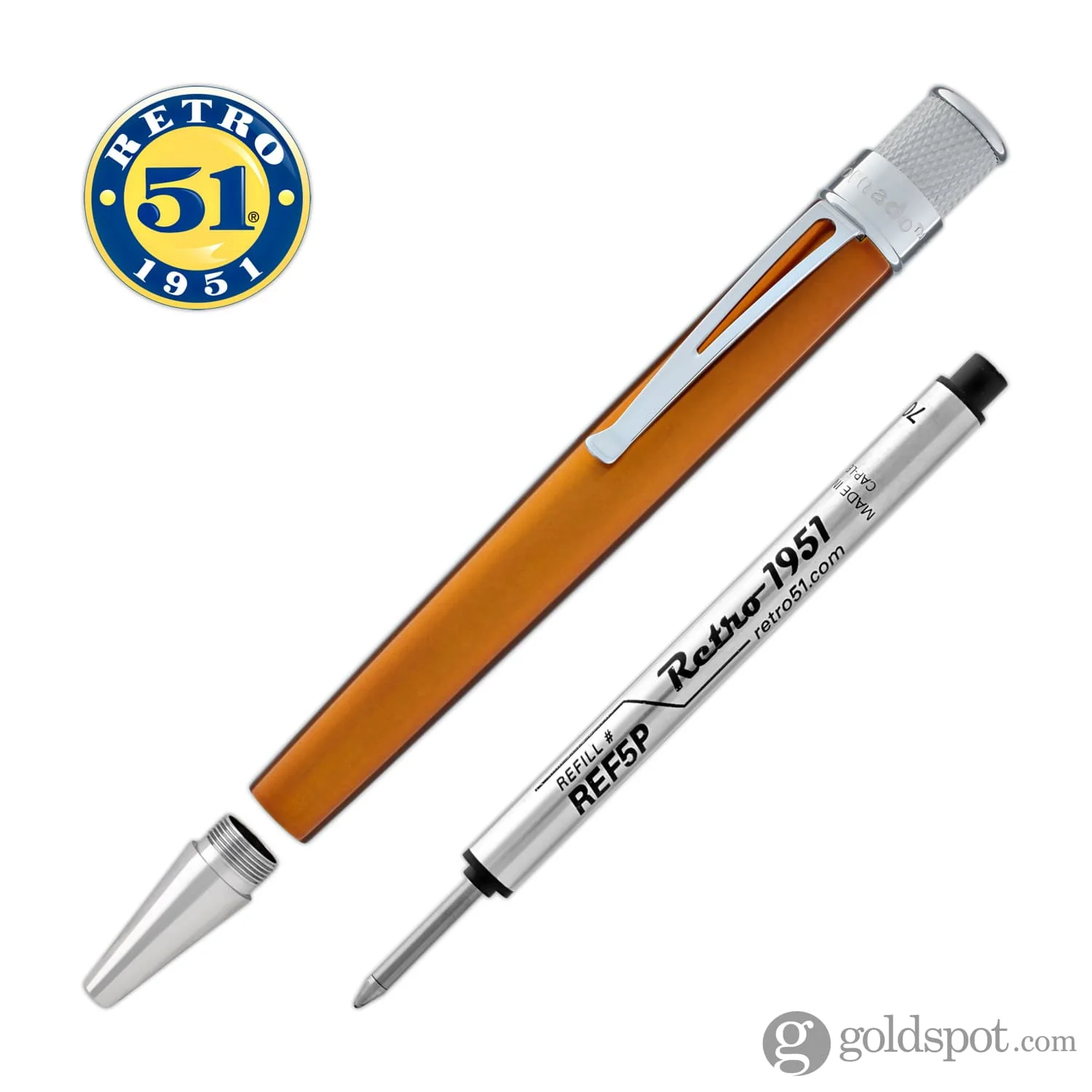 Retro 51 Tornado Rollerball Pen in Orange Lacquer - Image 6
