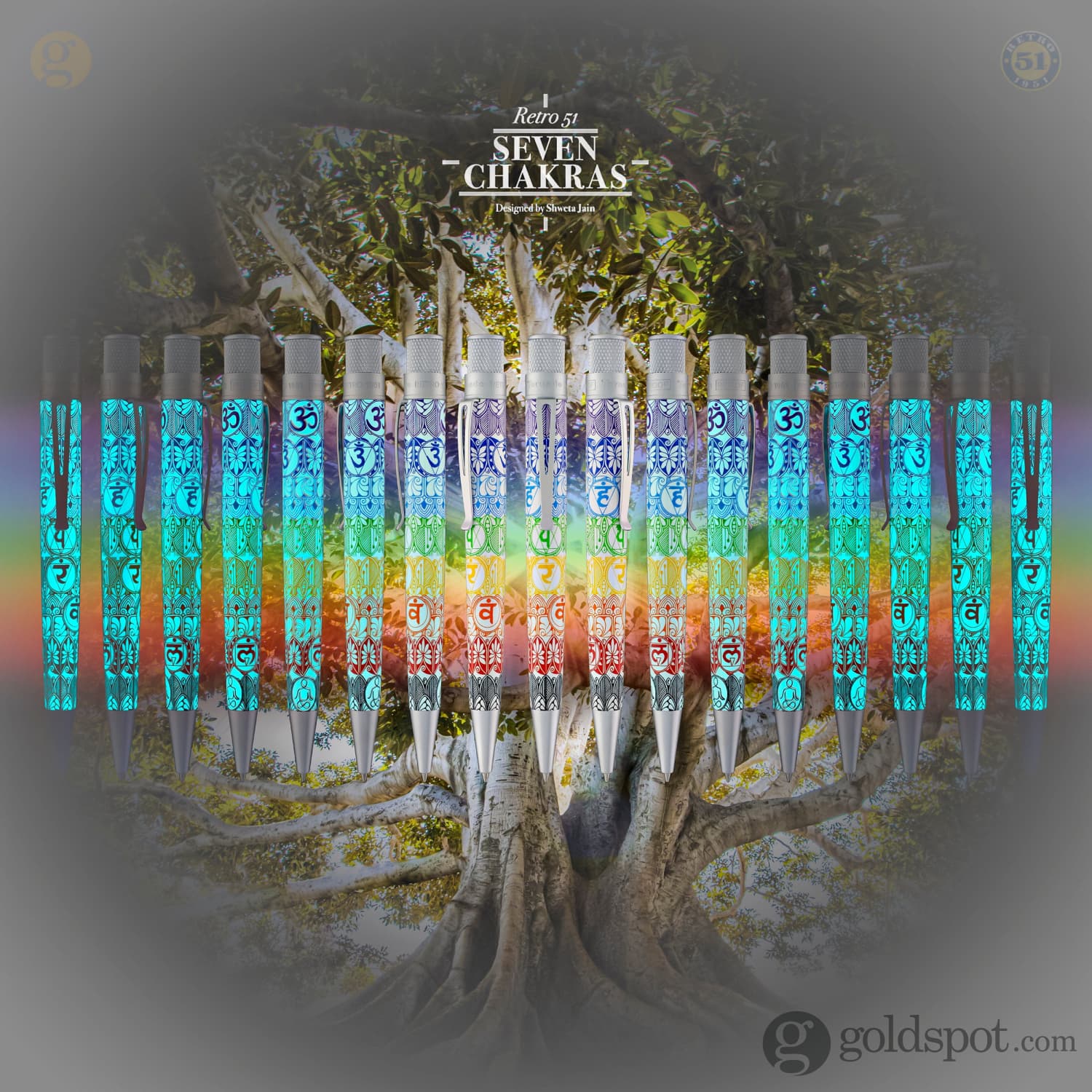 Retro 51 Goldspot Exclusive Tornado Rollerball Pen in Seven Chakras - Image 6