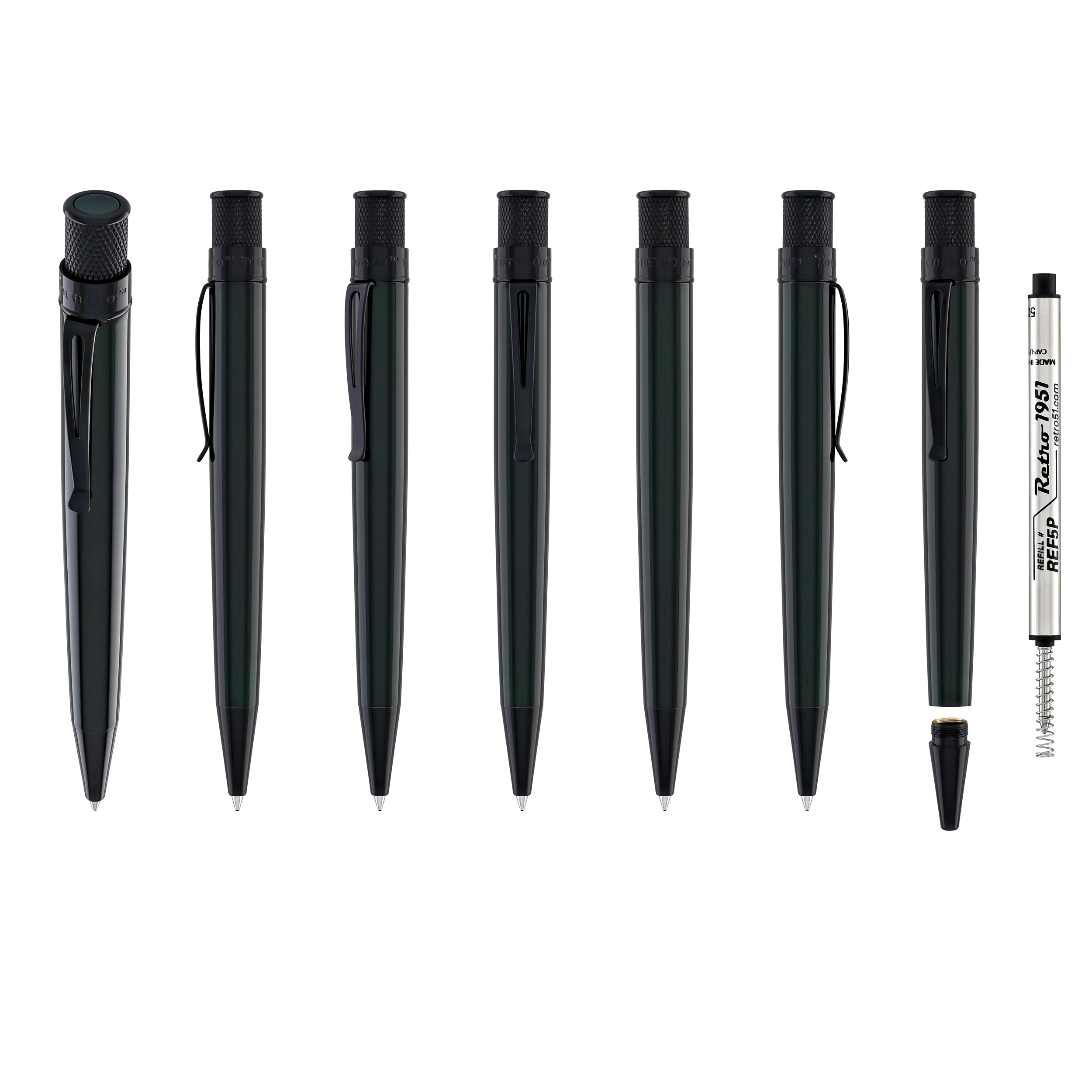 Retro 51 Tornado Stealth Rollerball Pen in Emerald Green - Image 7