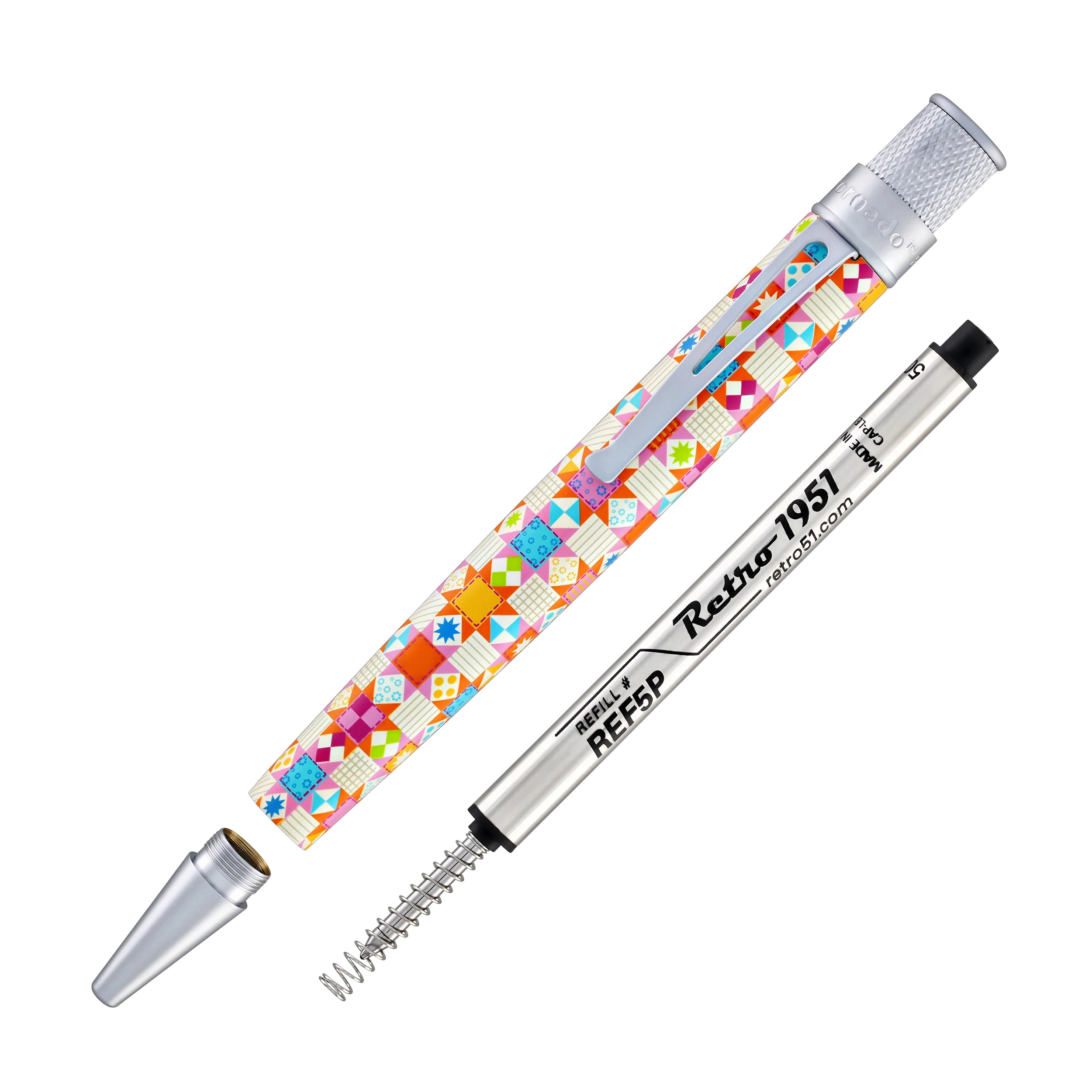Retro 51 Tornado Vintage Metalsmith Rollerball Pen in Patchwork - Image 6