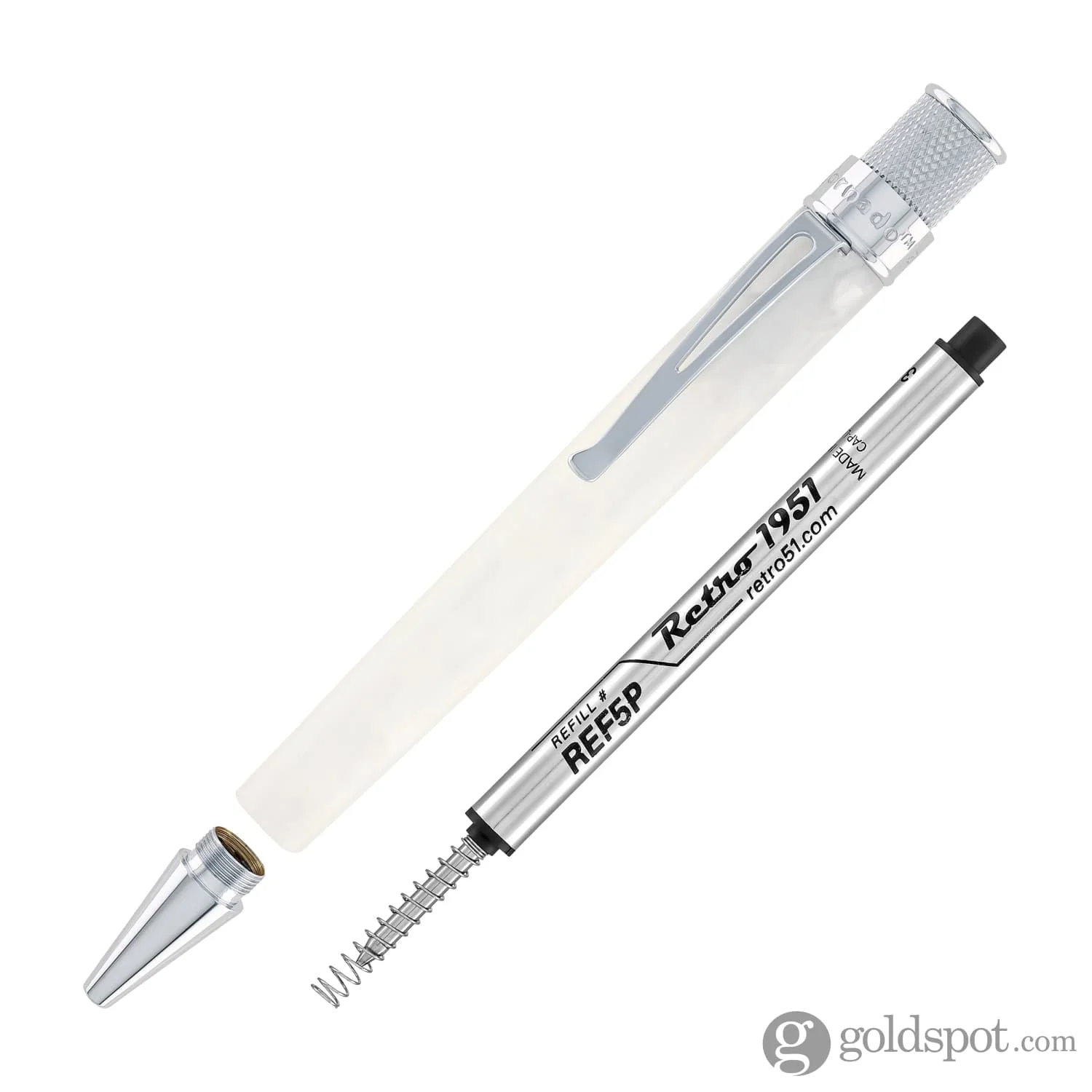 Retro 51 Vault Tornado Acrylic Rollerball Pen in Opal White - Image 6