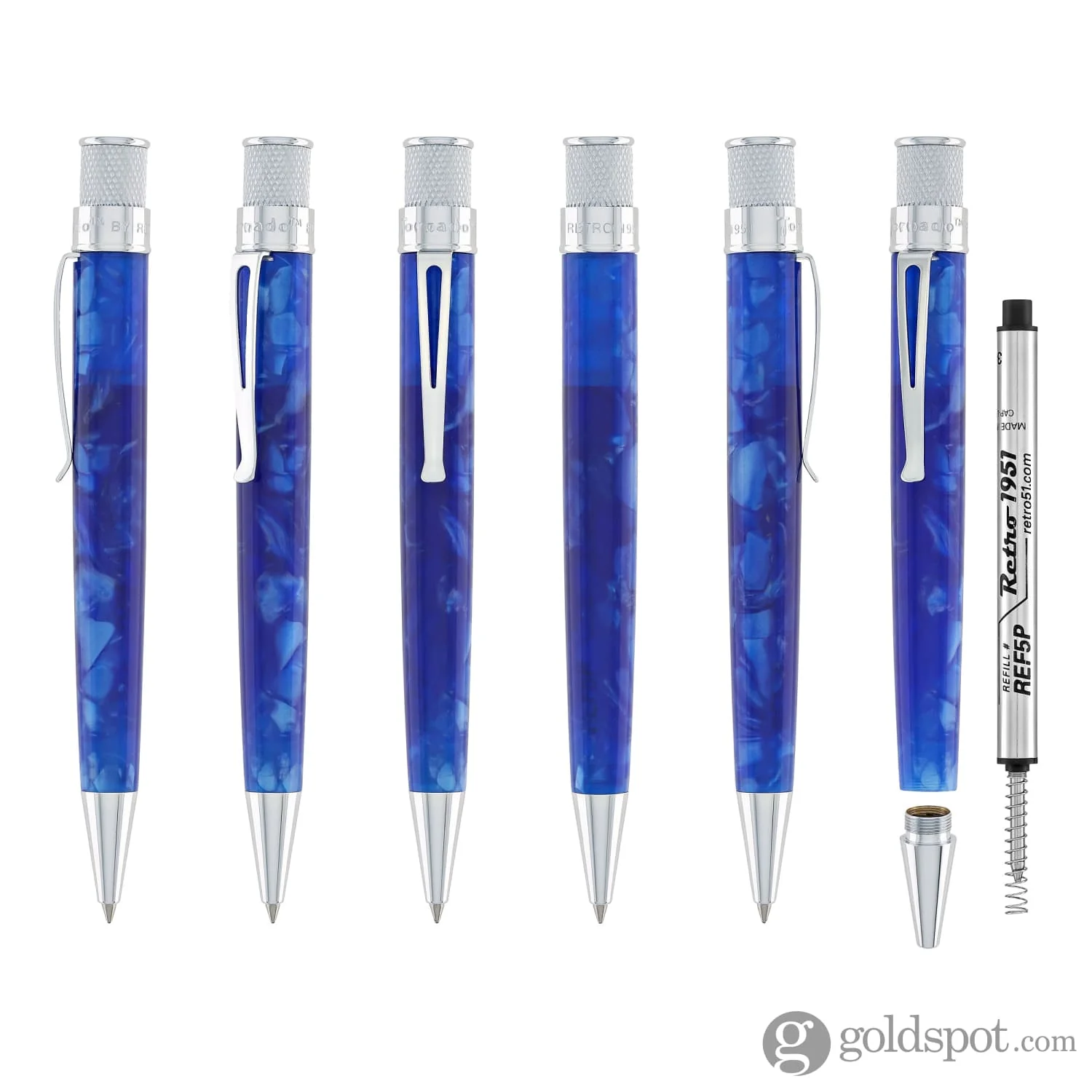Retro 51 Vault Tornado Acrylic Rollerball Pen in Sapphire Blue - Image 7