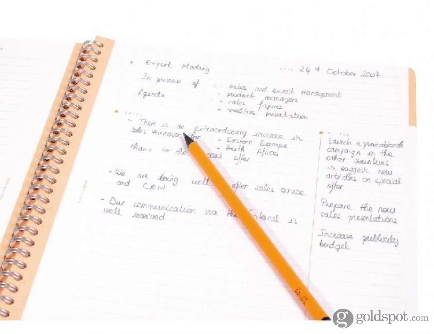Rhodia Wiredbound Lined Meeting Book Notebook in Black - 9 x 11.75 - Image 3