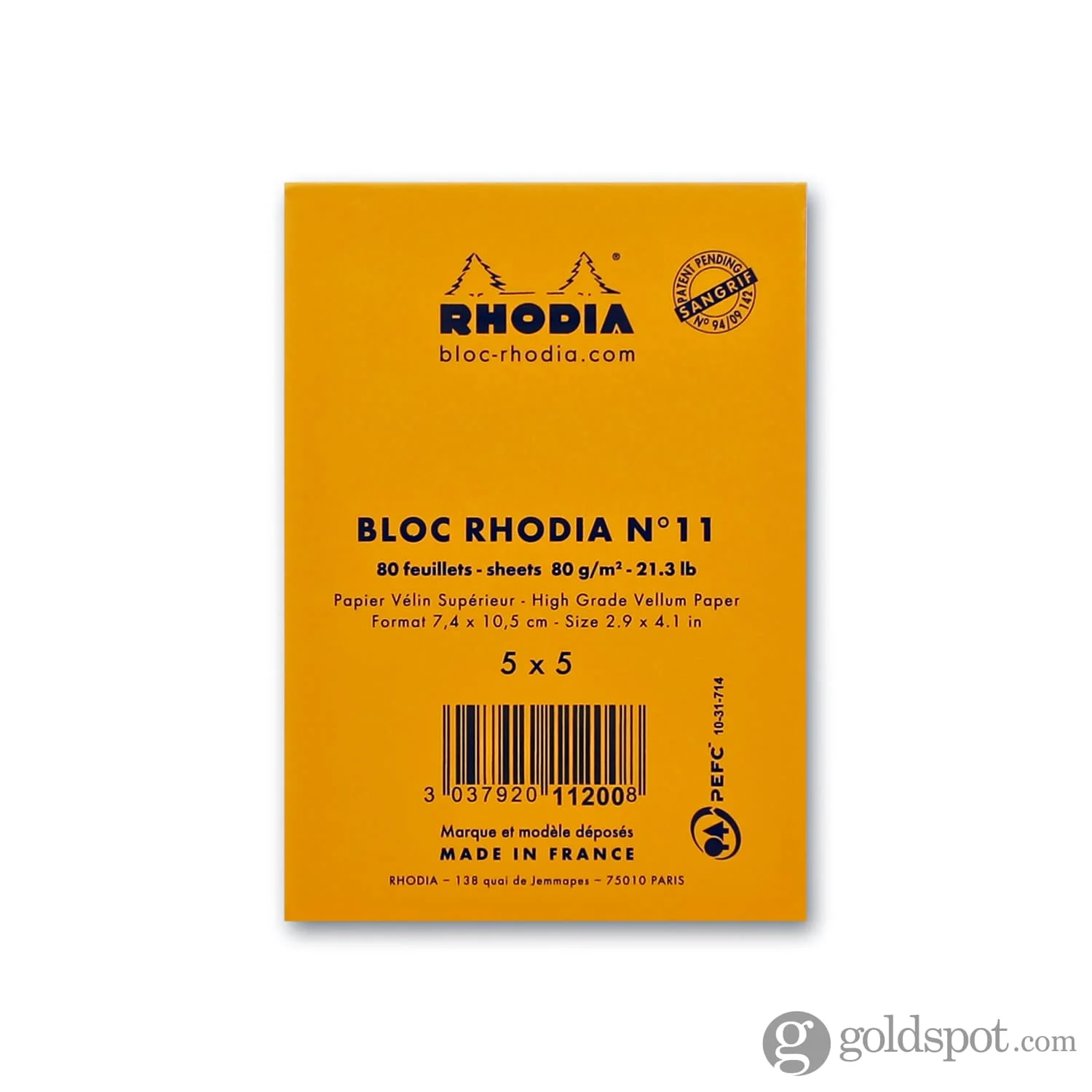 Rhodia No. 11 Staplebound 3 x 4 Notepad in Orange - Image 2