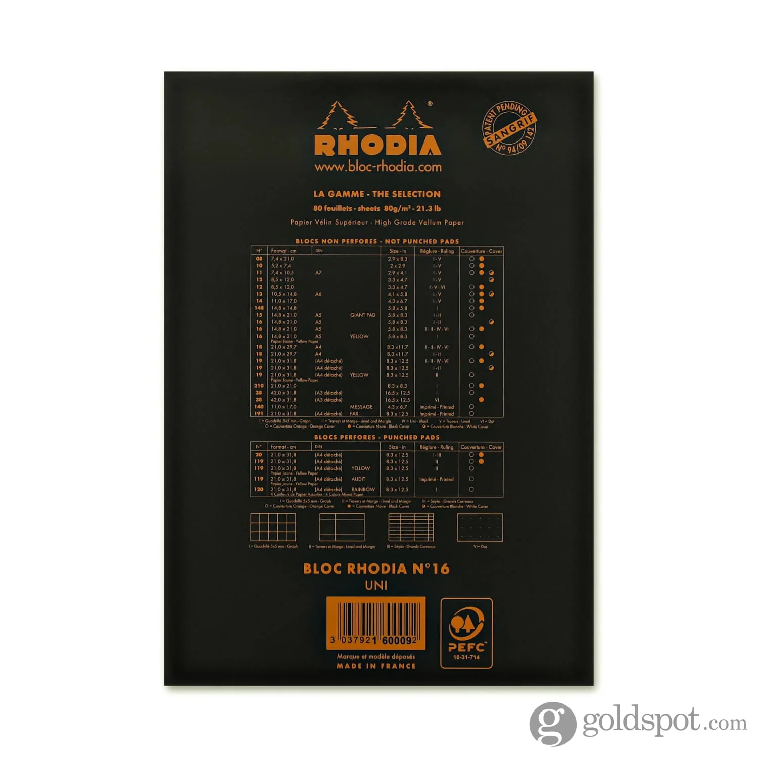 Rhodia No. 16 Staplebound 6 x 8.25 Notepad in Black - Image 2
