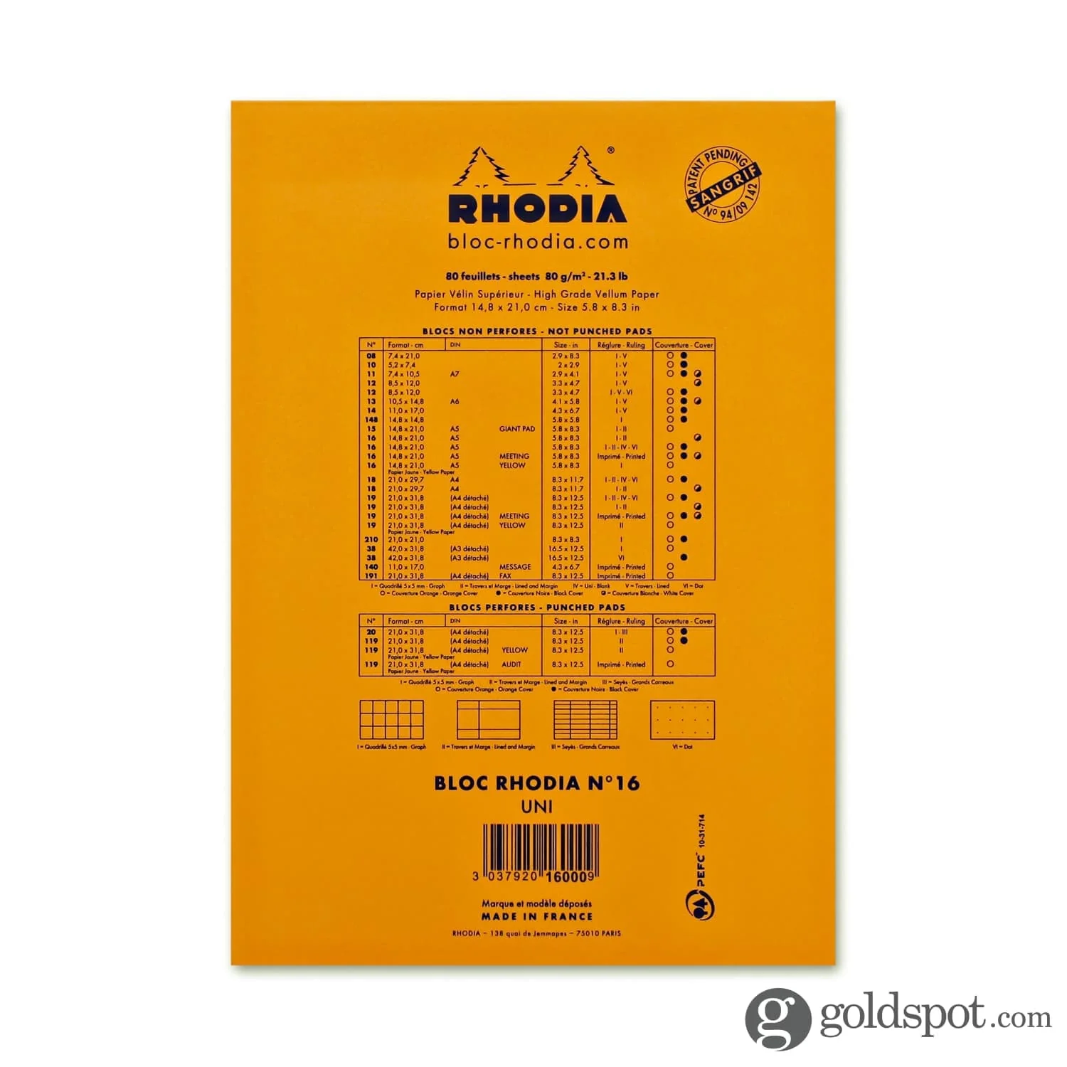 Rhodia No. 16 Staplebound 6 x 8.25 Notepad in Orange - Image 2