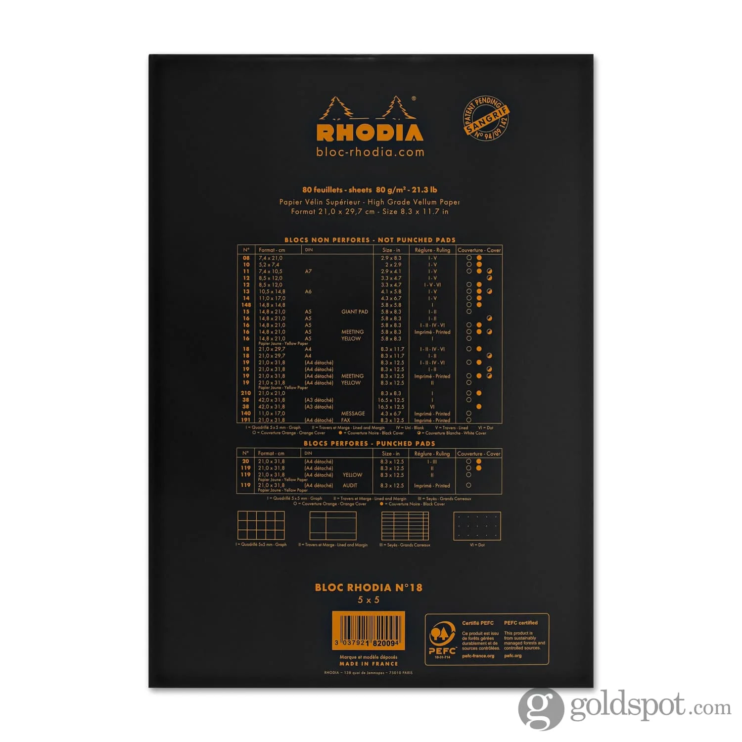 Rhodia No. 18 Staplebound 8.25 x 11.75 Notepad in Black - Image 2